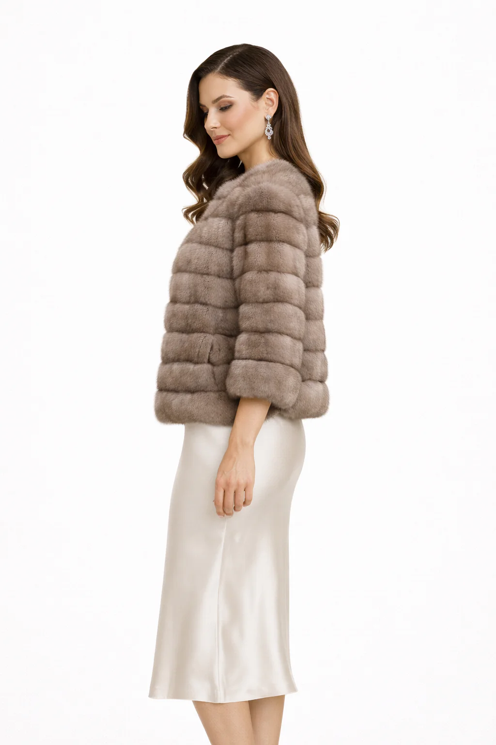 23" Collarless Russian Sable Jacket in Custom Lavender with Horizontal Body - One of a Kind - Image 3