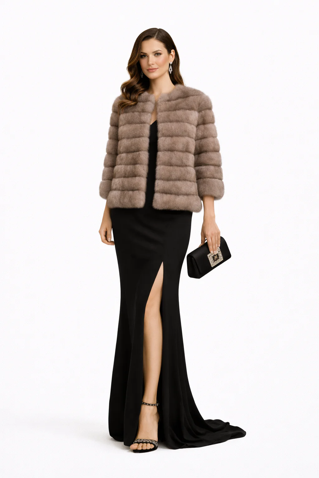 23" Collarless Russian Sable Jacket in Custom Lavender with Horizontal Body - One of a Kind - Image 4
