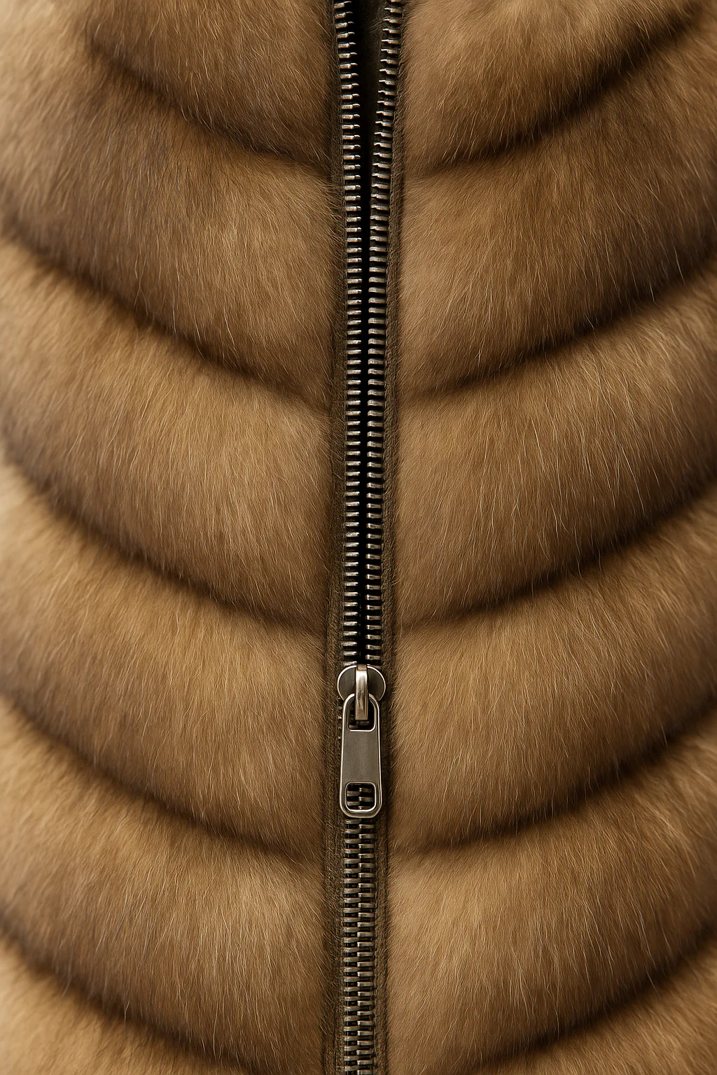 CHEVERON RUSSIAN SABLE VEST WITH ZIPPER - Image 3