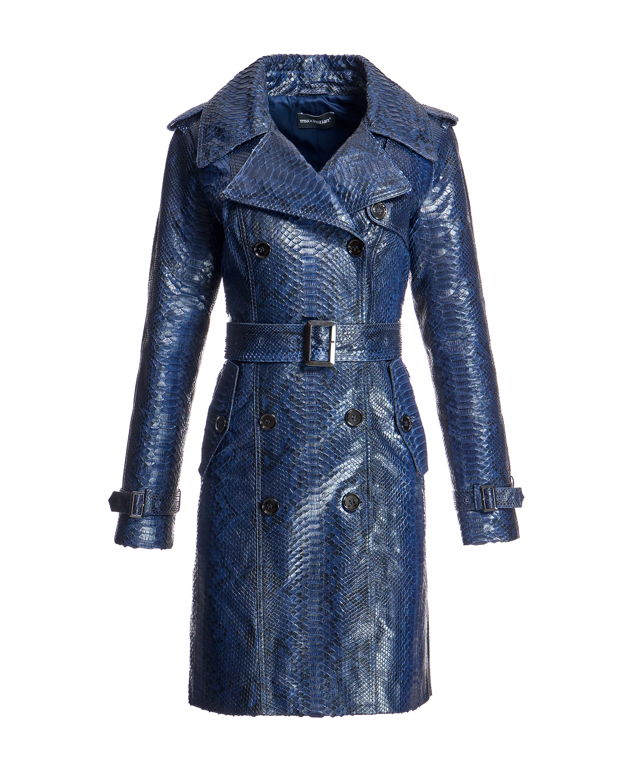 Belted Python Trench Coat-Maximilian - Image 11