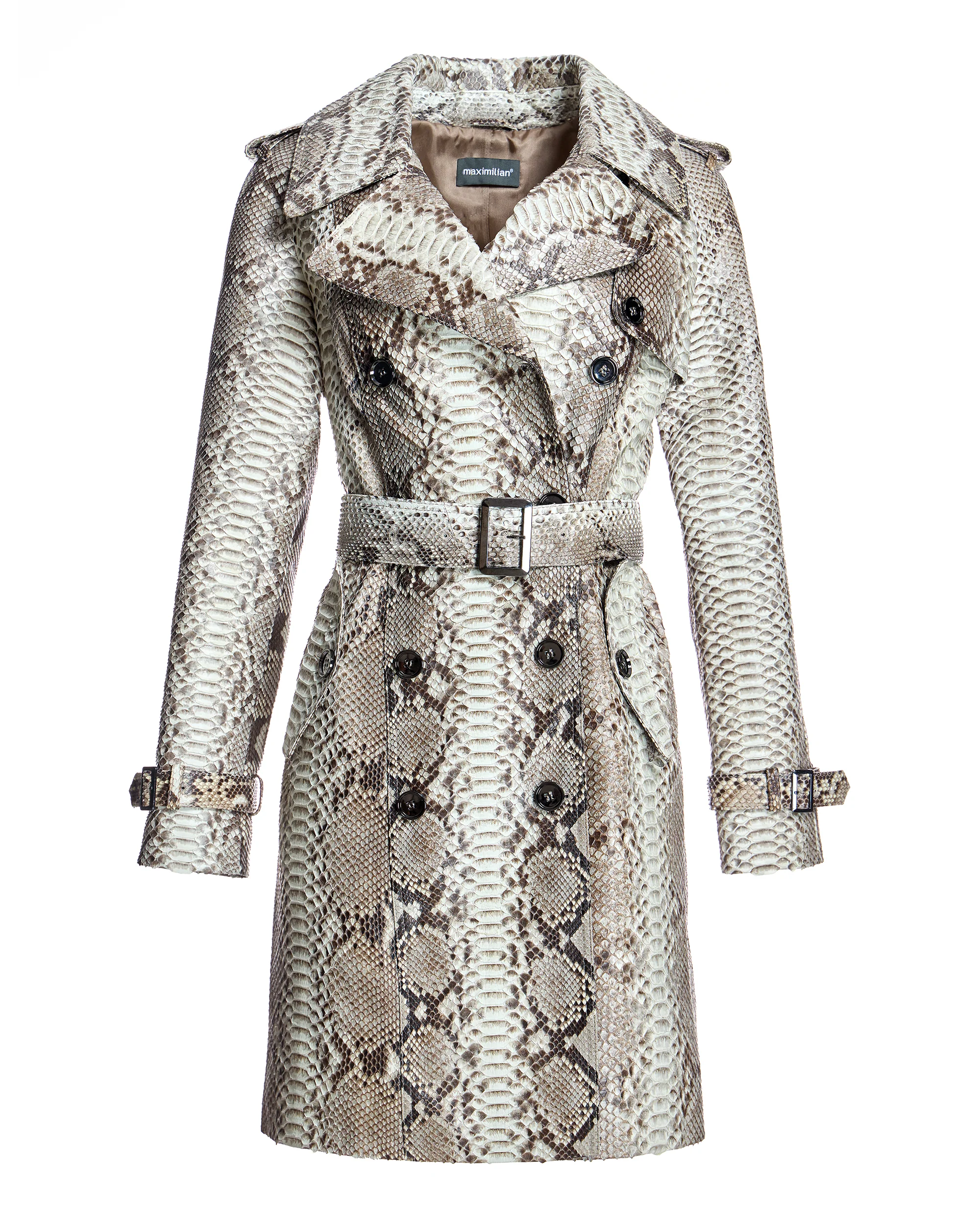 Belted Python Trench Coat-Maximilian - Image 5
