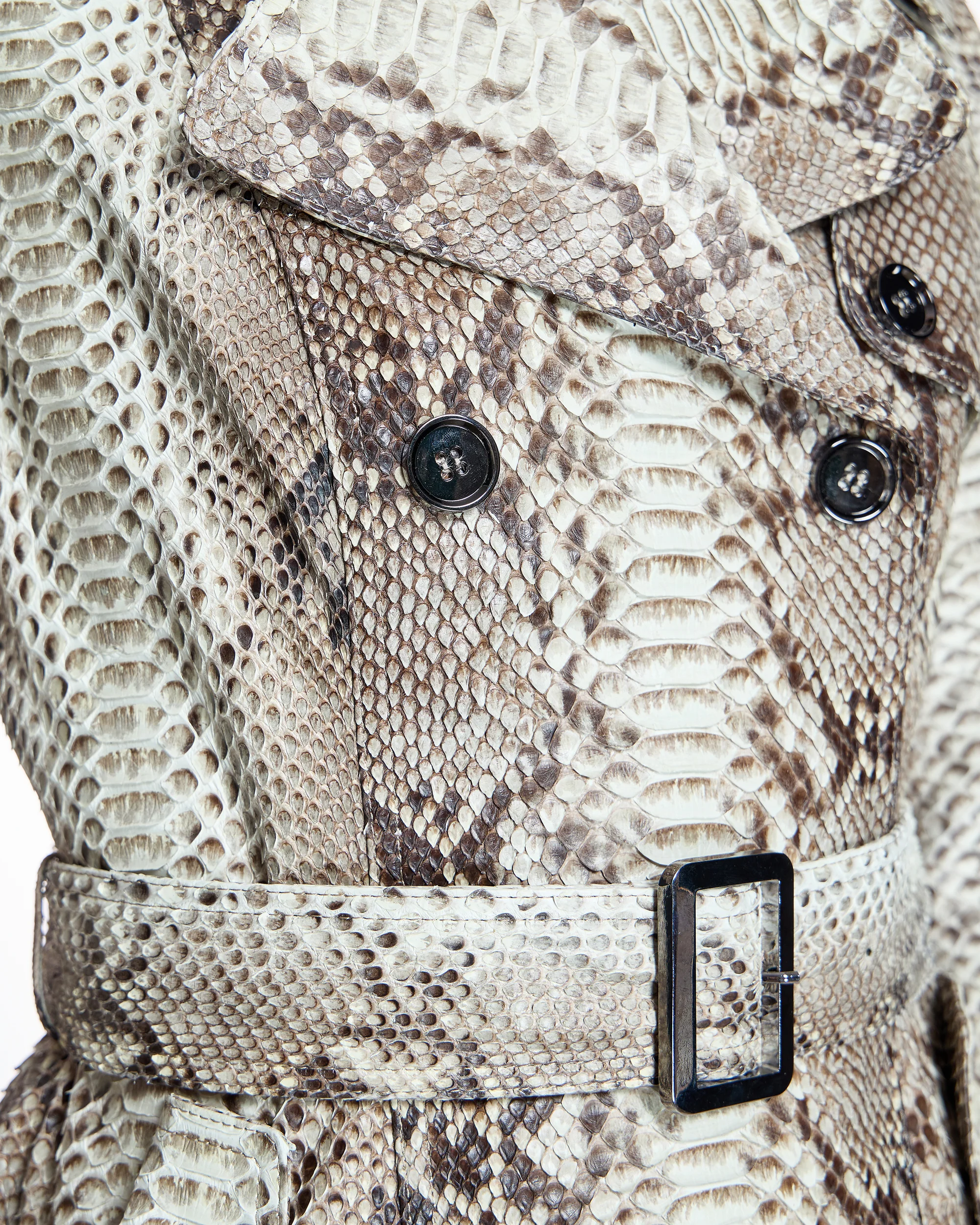 Belted Python Trench Coat-Maximilian - Image 6