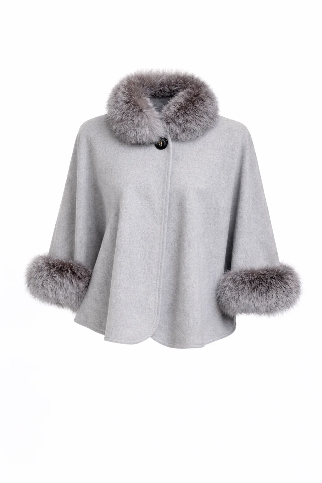 Cashmere Capelet with Fox Fur Collar and Cuffs - Image 5