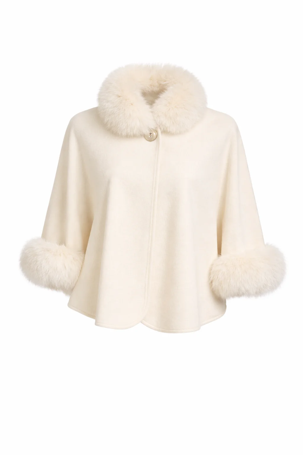 Cashmere Capelet with Fox Fur Collar and Cuffs - Image 6