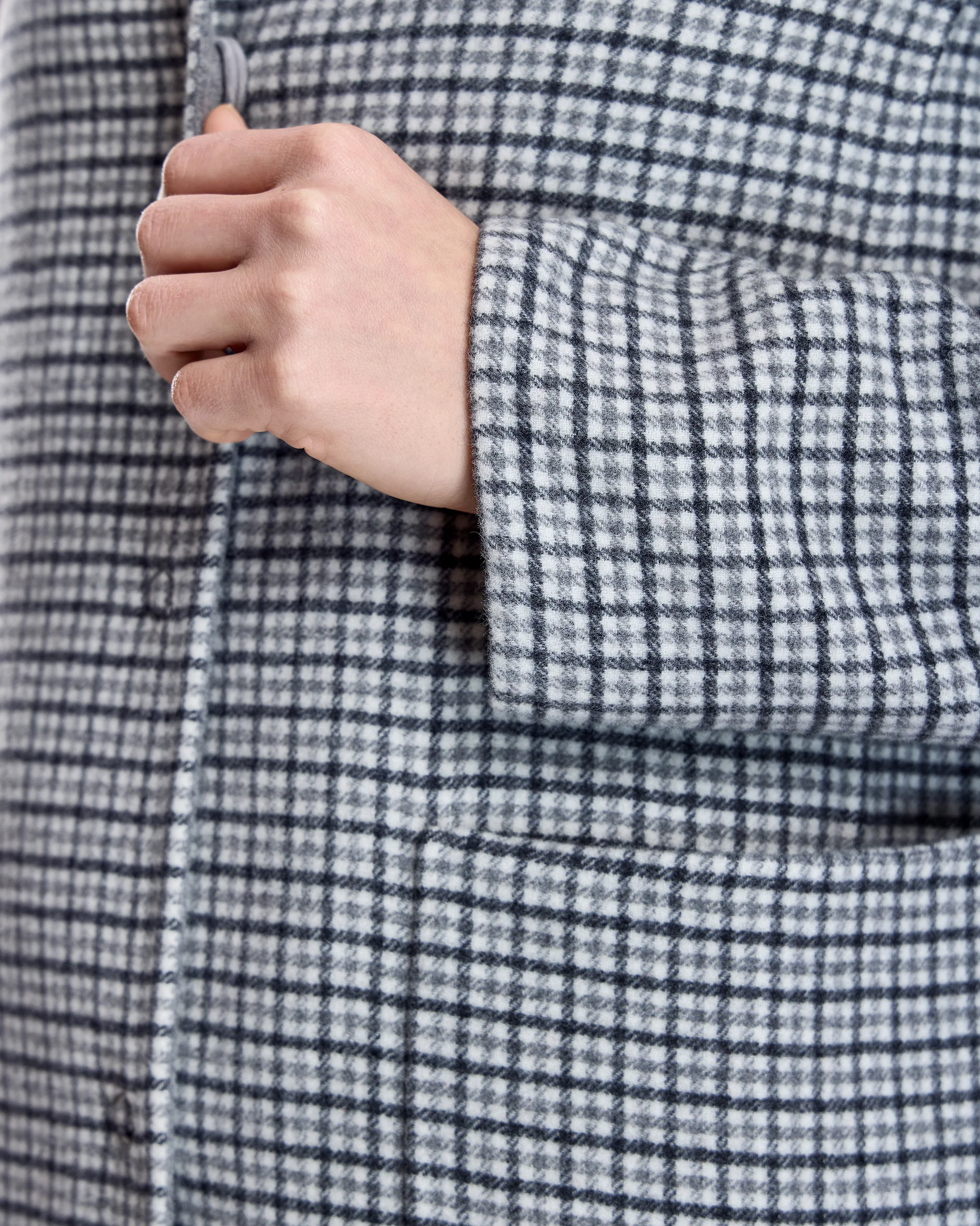 Microcheck Cashmere Coat - Image 6