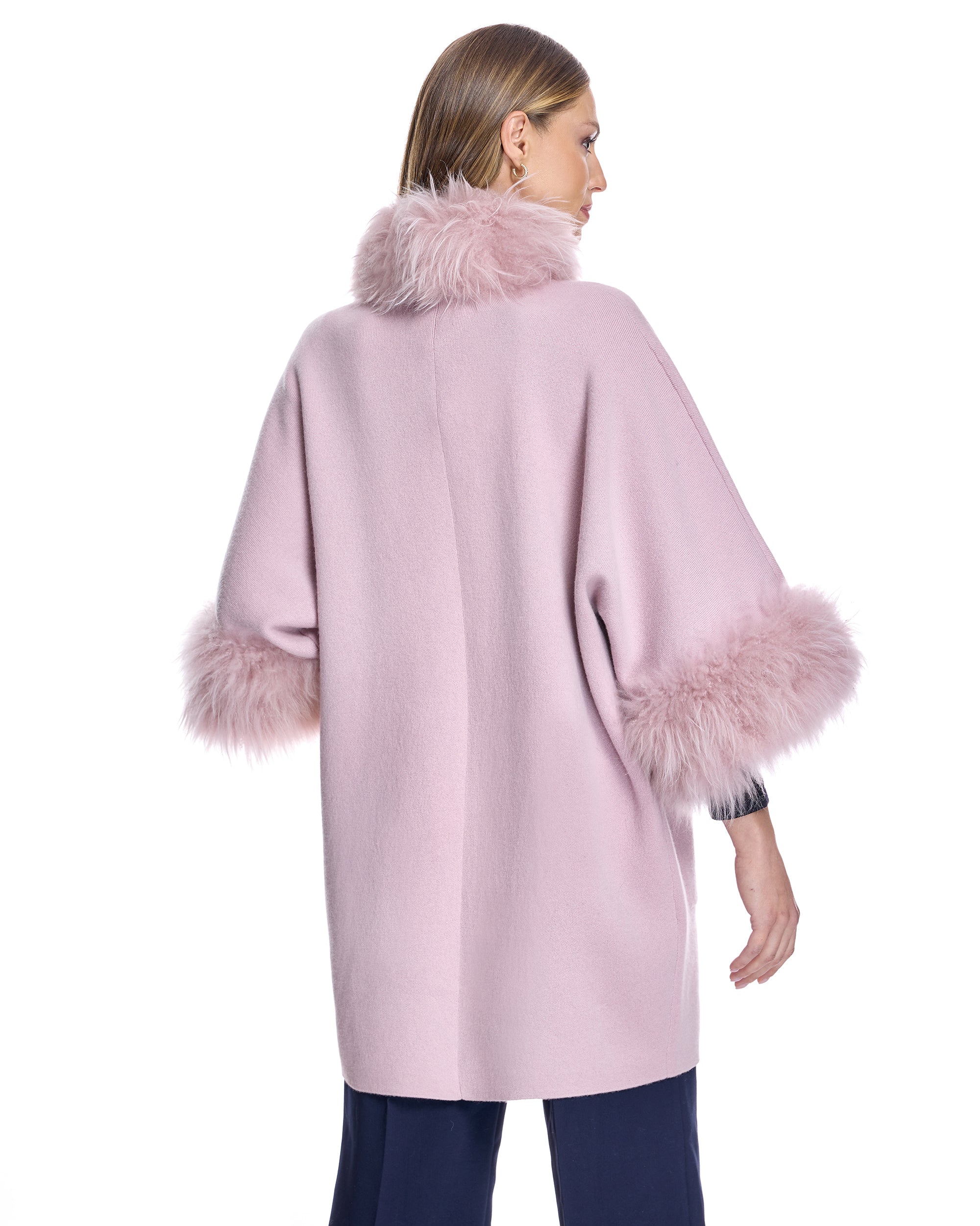 Cashmere Kimono with Cashmere Goat Trim-Maximilian - Image 10