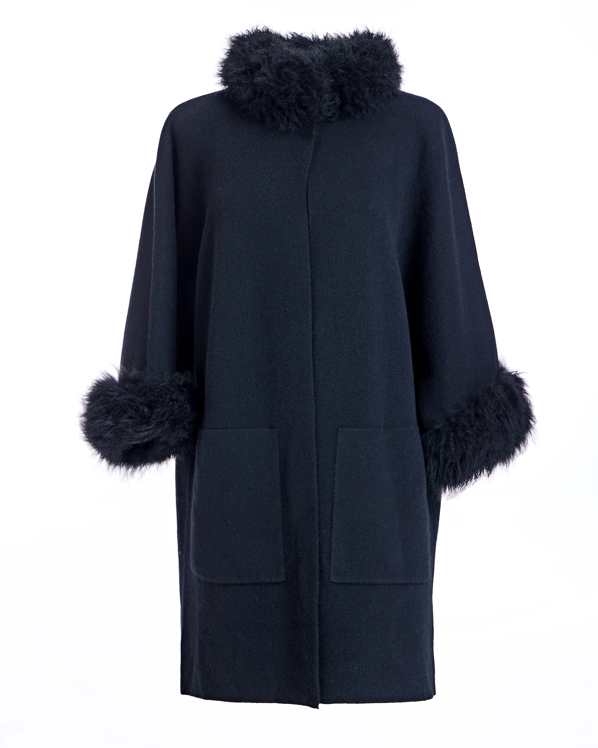 Cashmere Kimono with Cashmere Goat Trim-Maximilian - Image 18