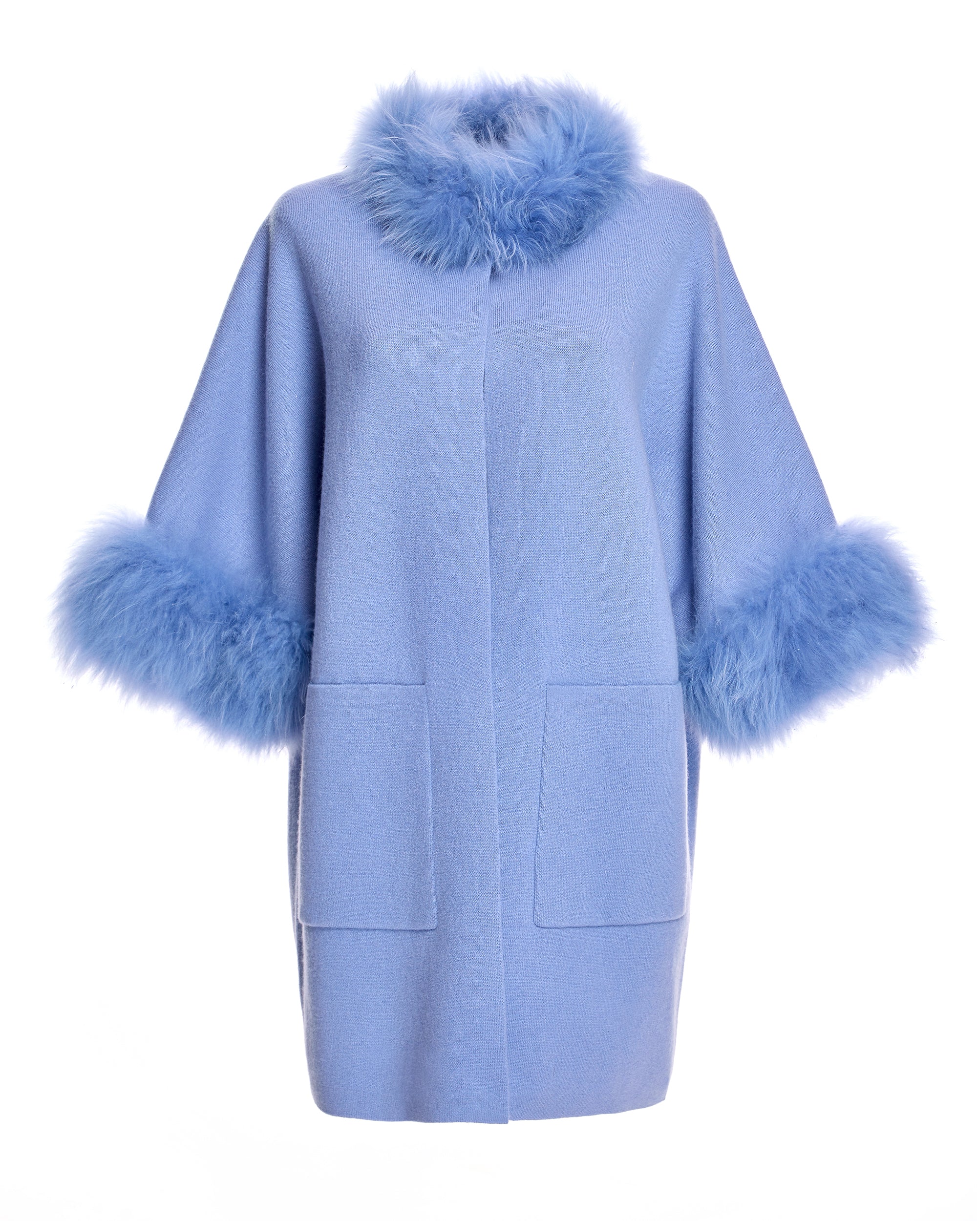 Cashmere Kimono with Cashmere Goat Trim-Maximilian - Image 19