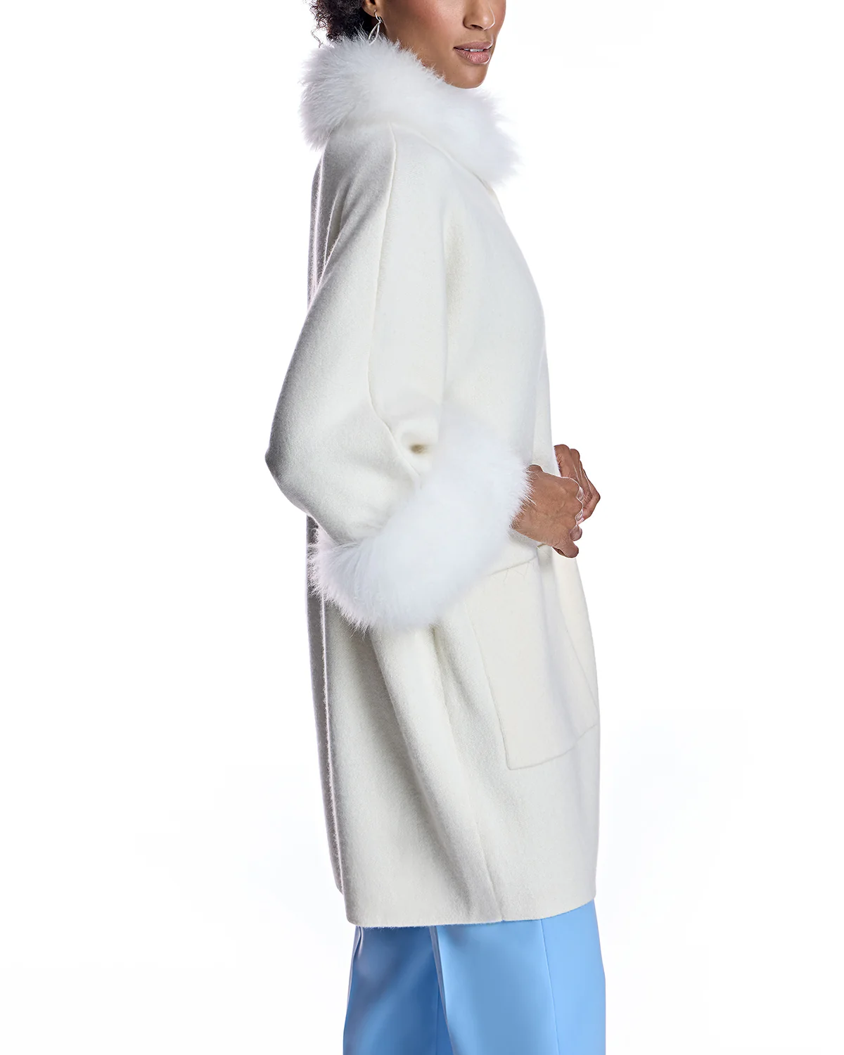 Cashmere Kimono with Cashmere Goat Trim-Maximilian - Image 24