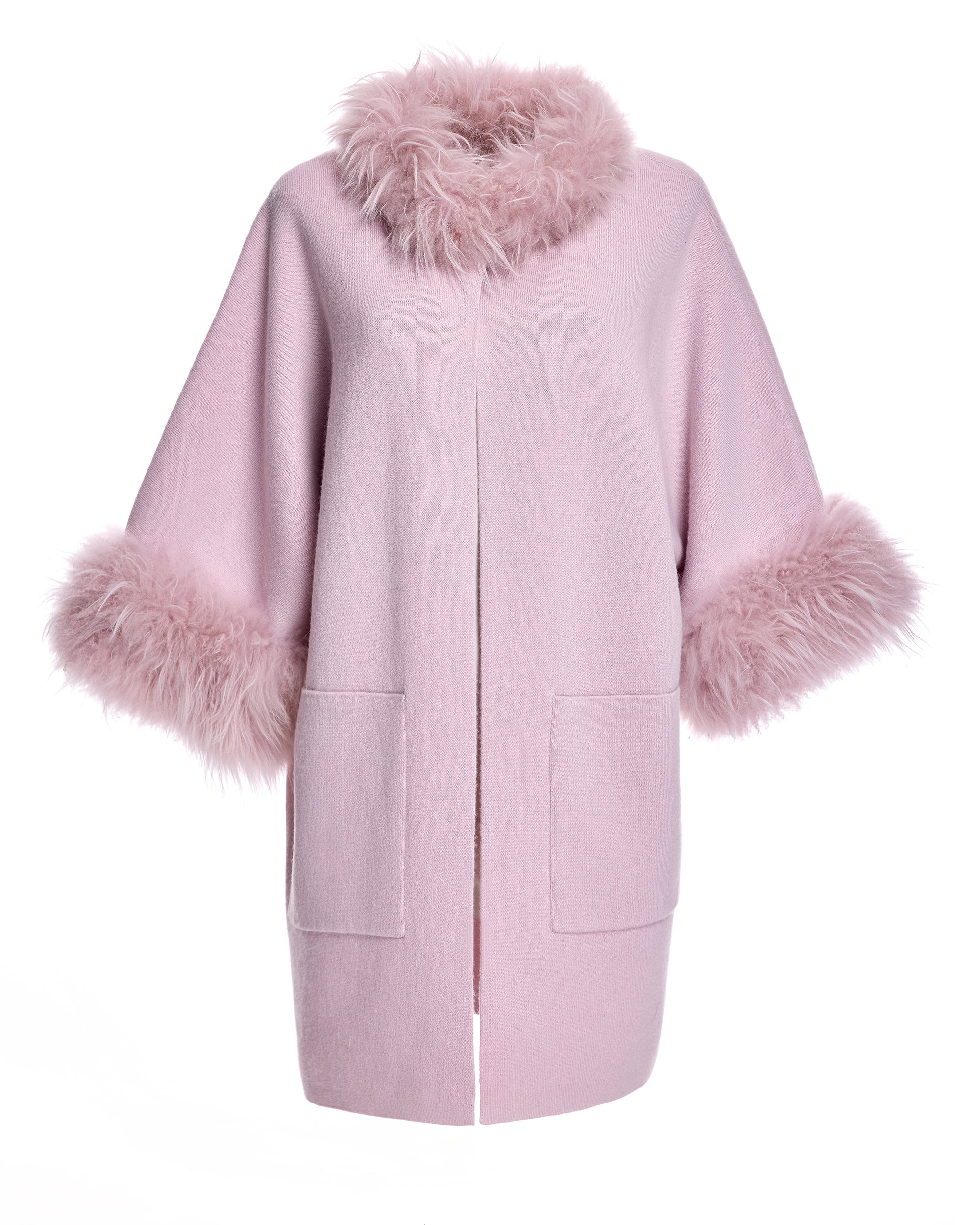 Cashmere Kimono with Cashmere Goat Trim-Maximilian - Image 6