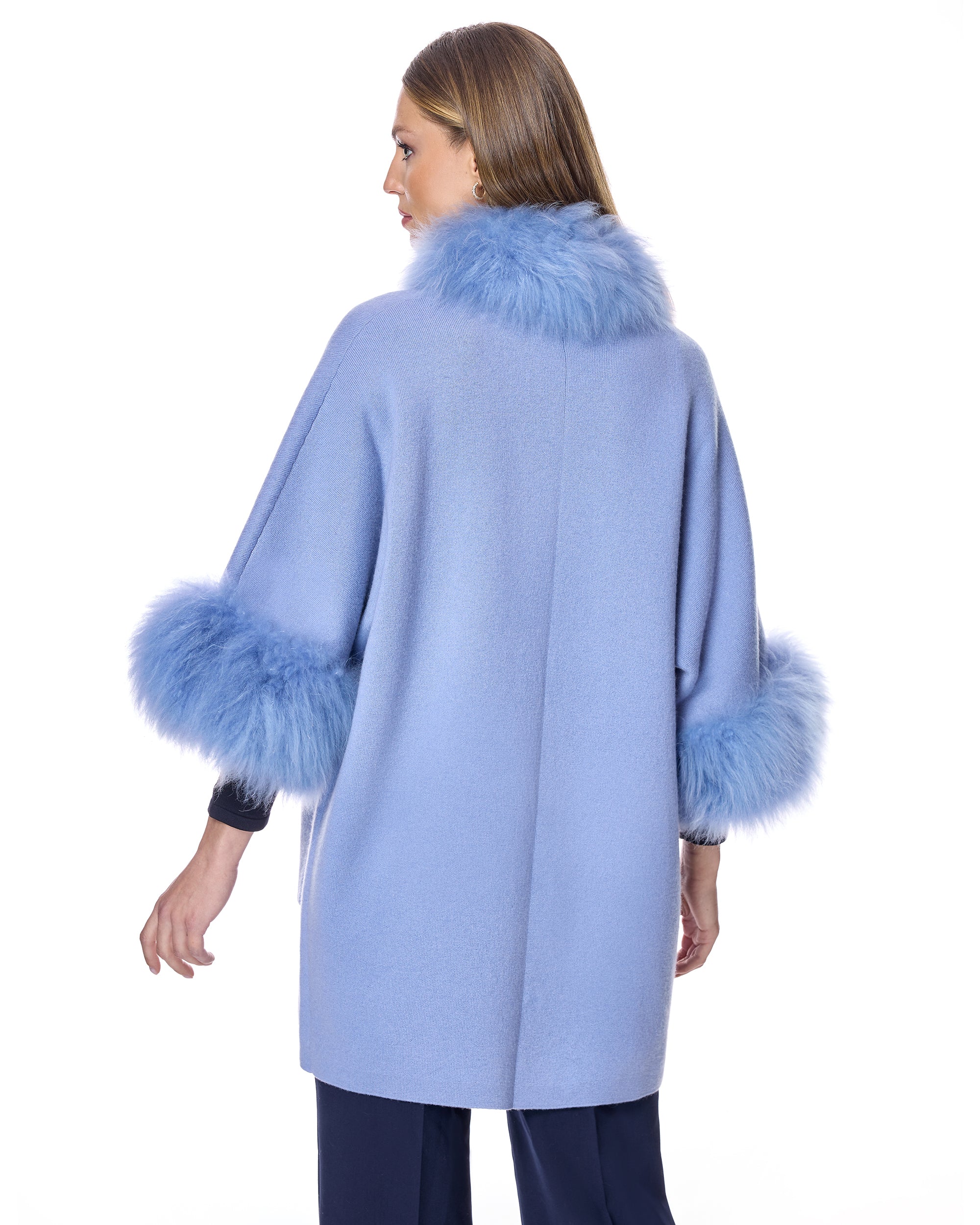 Cashmere Kimono with Cashmere Goat Trim-Maximilian - Image 7