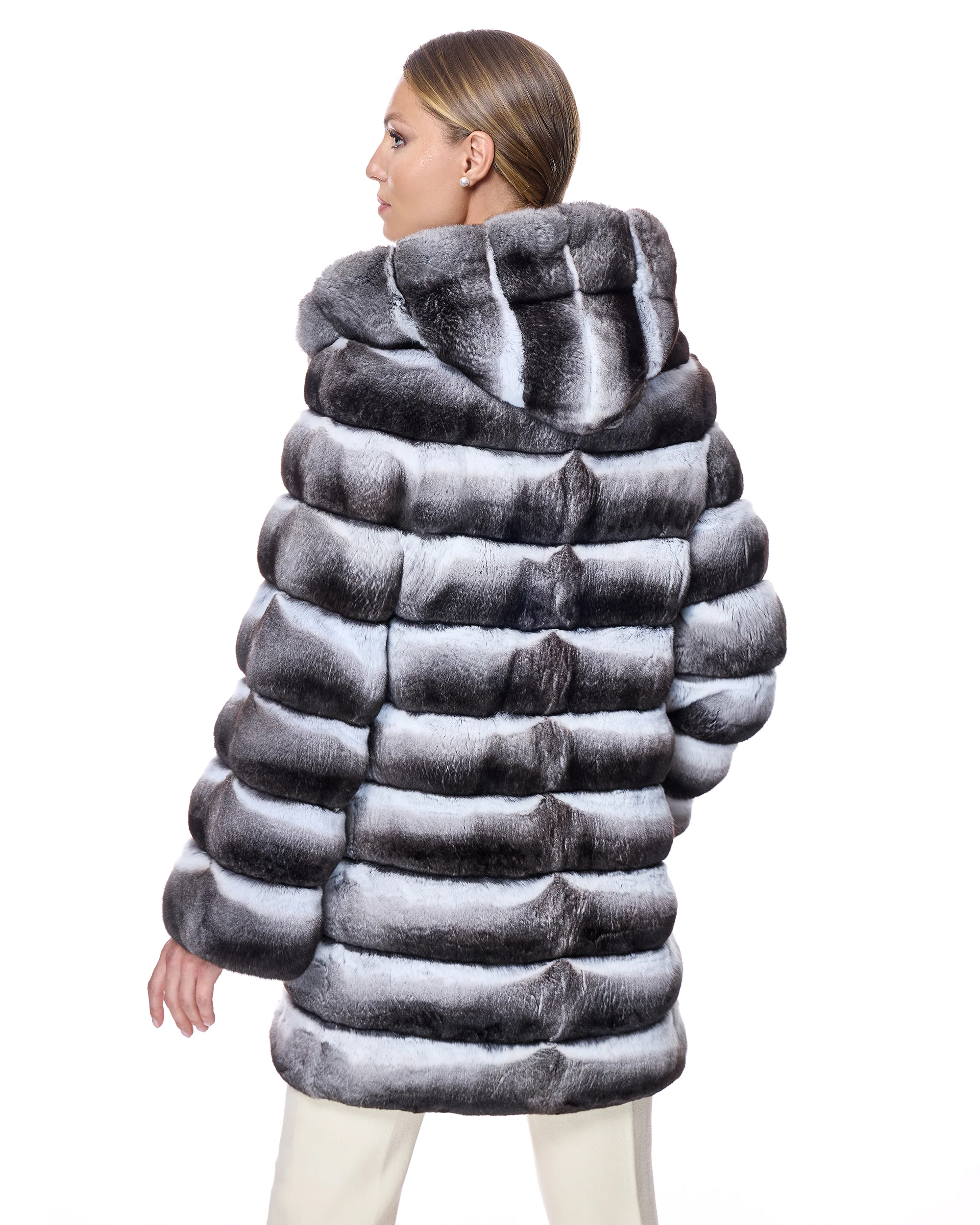 Chinchilla Hooded Coat - Image 3