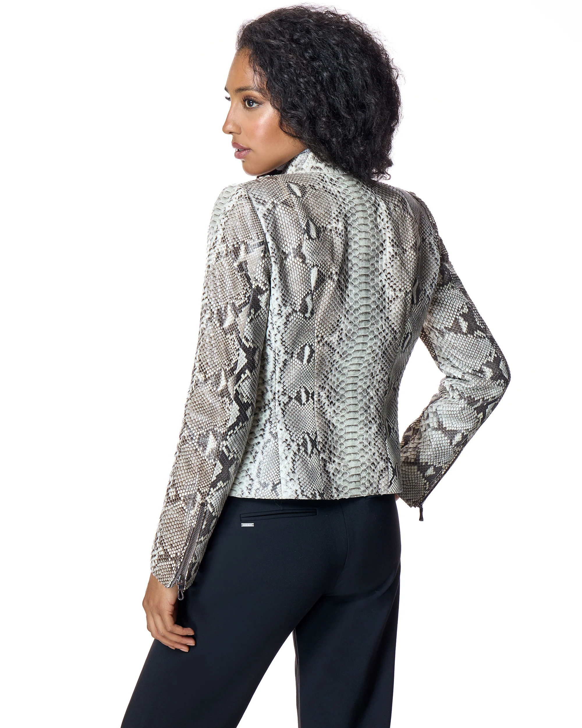 Collarless Python Jacket-Maximilian - Image 3