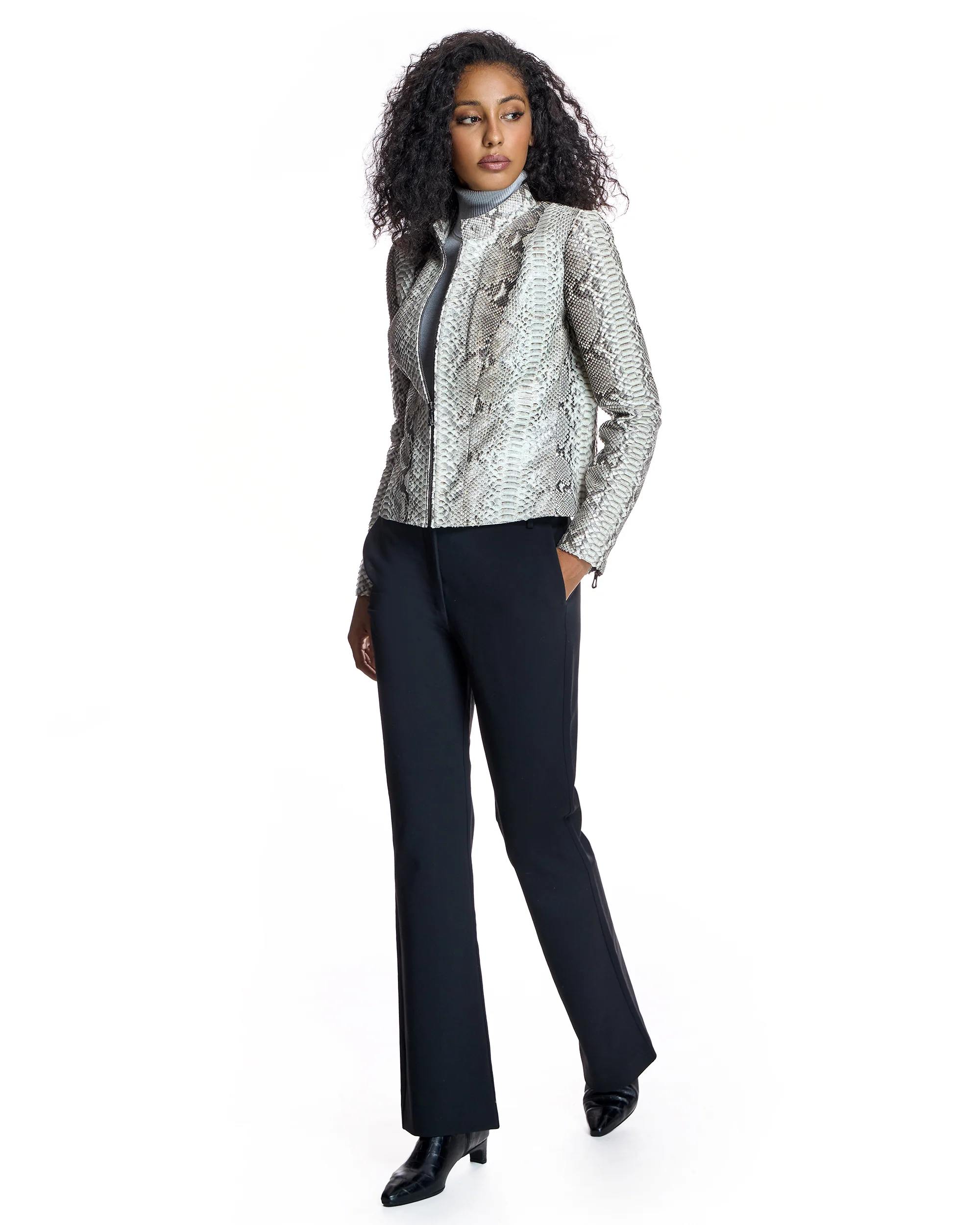 Collarless Python Jacket-Maximilian - Image 4