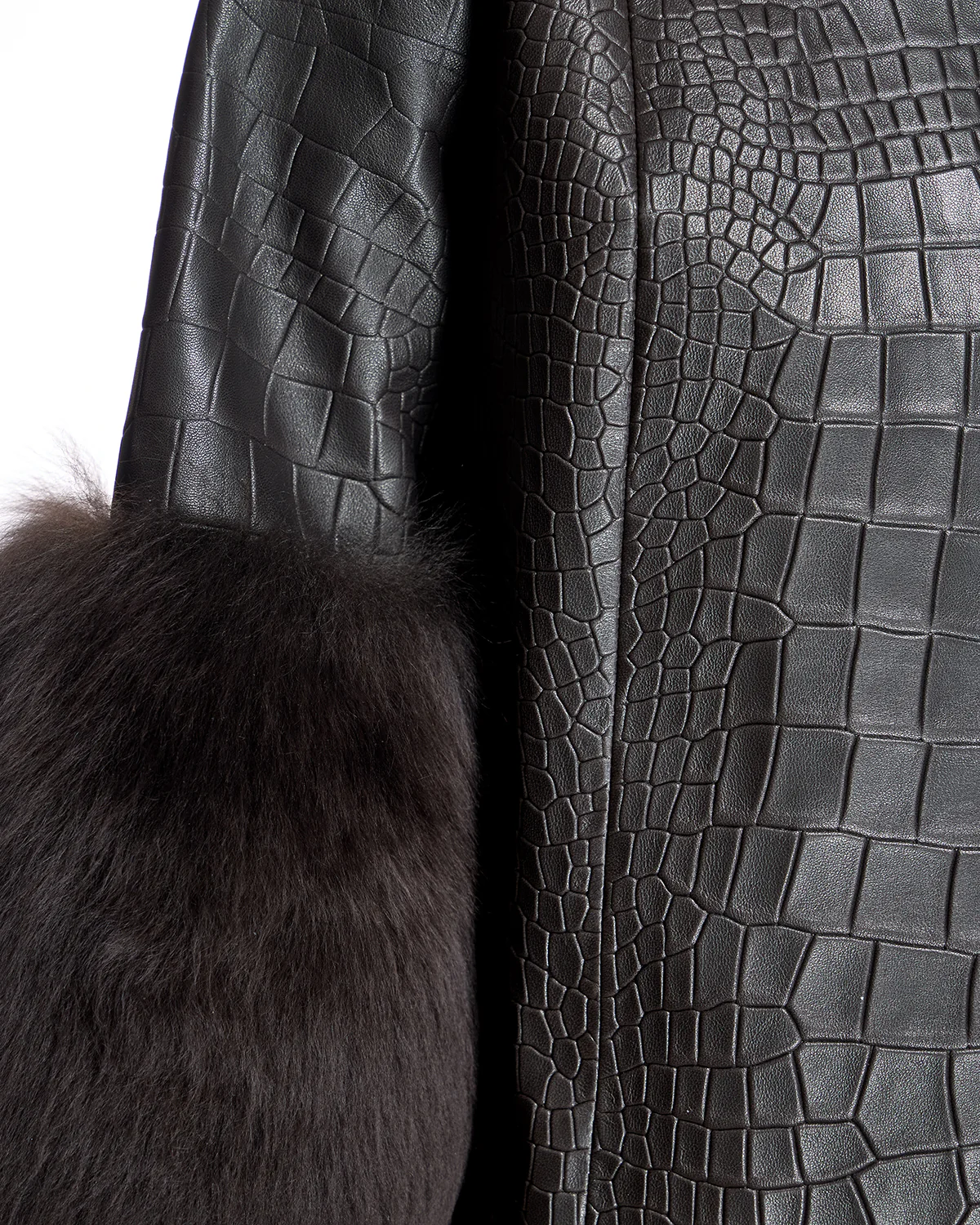 Croc Stamped Leather Jacket -Maximilian - Image 13