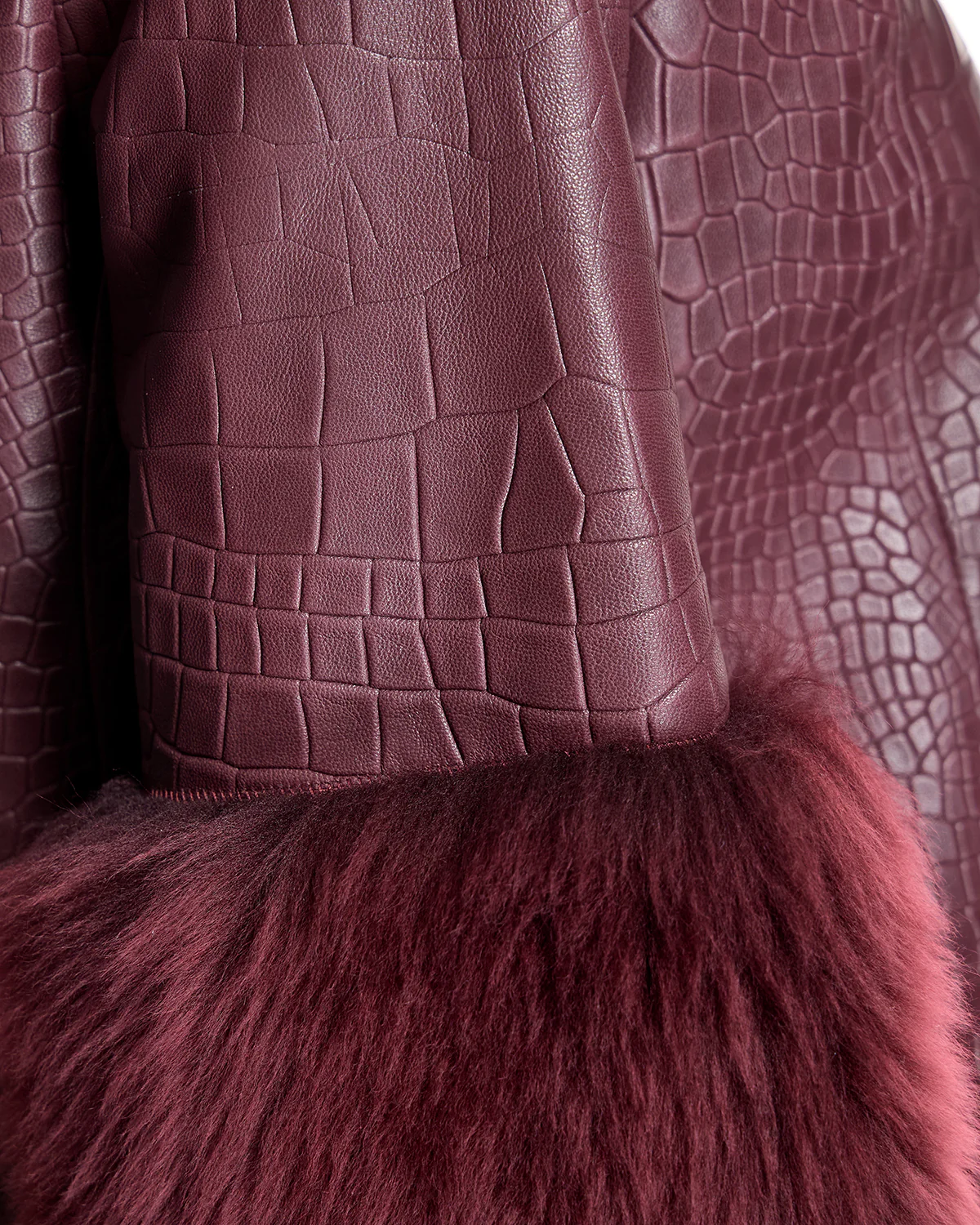 Croc Stamped Leather Jacket -Maximilian - Image 6