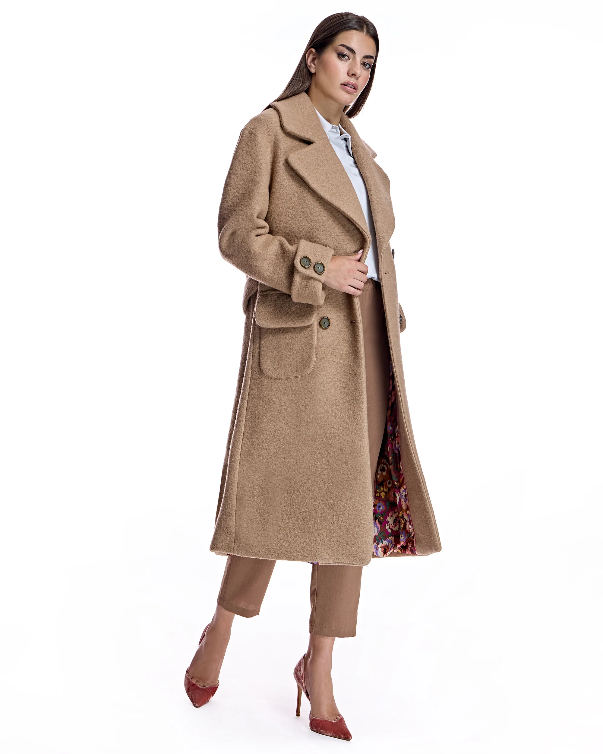 Double Breasted Wool Coat - Image 4