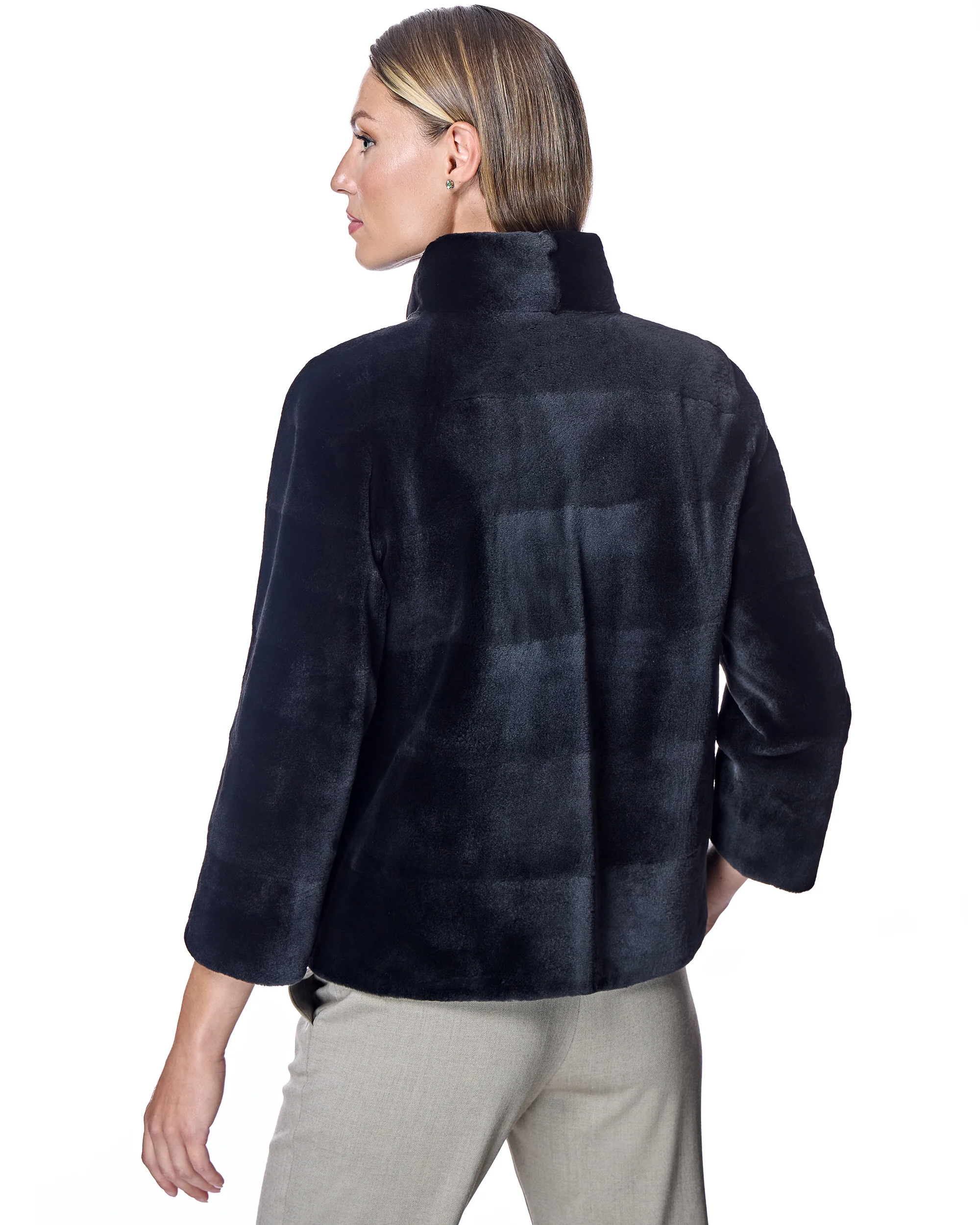 Horizontal Sheared Mink Jacket - Image 3