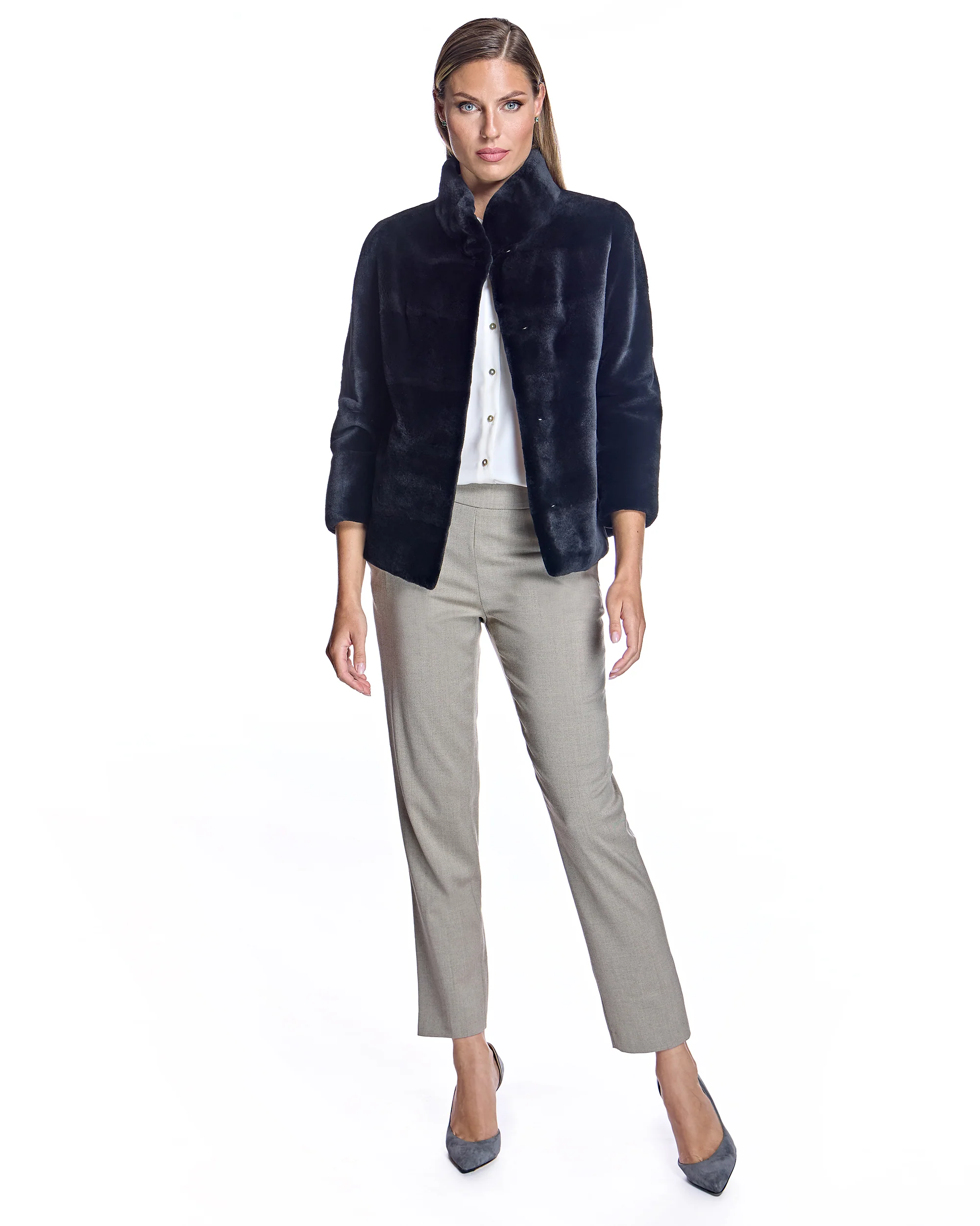 Horizontal Sheared Mink Jacket - Image 4
