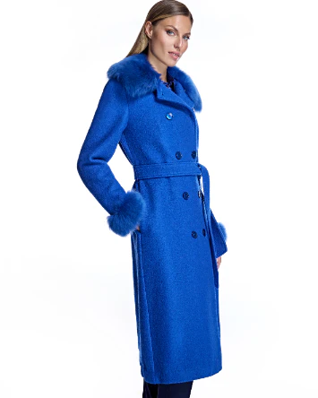 Julia & Stella by Maximilian Fur-Trimmed Wool Coat-Maximilian - Image 4