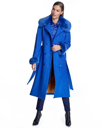 Julia & Stella by Maximilian Fur-Trimmed Wool Coat-Maximilian - Image 6