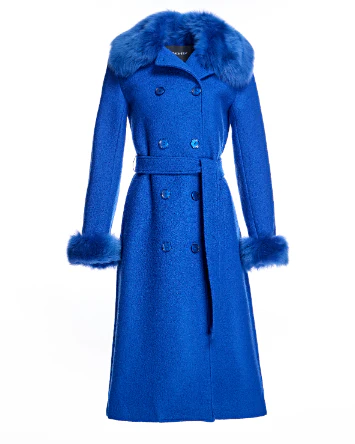 Julia & Stella by Maximilian Fur-Trimmed Wool Coat-Maximilian - Image 7