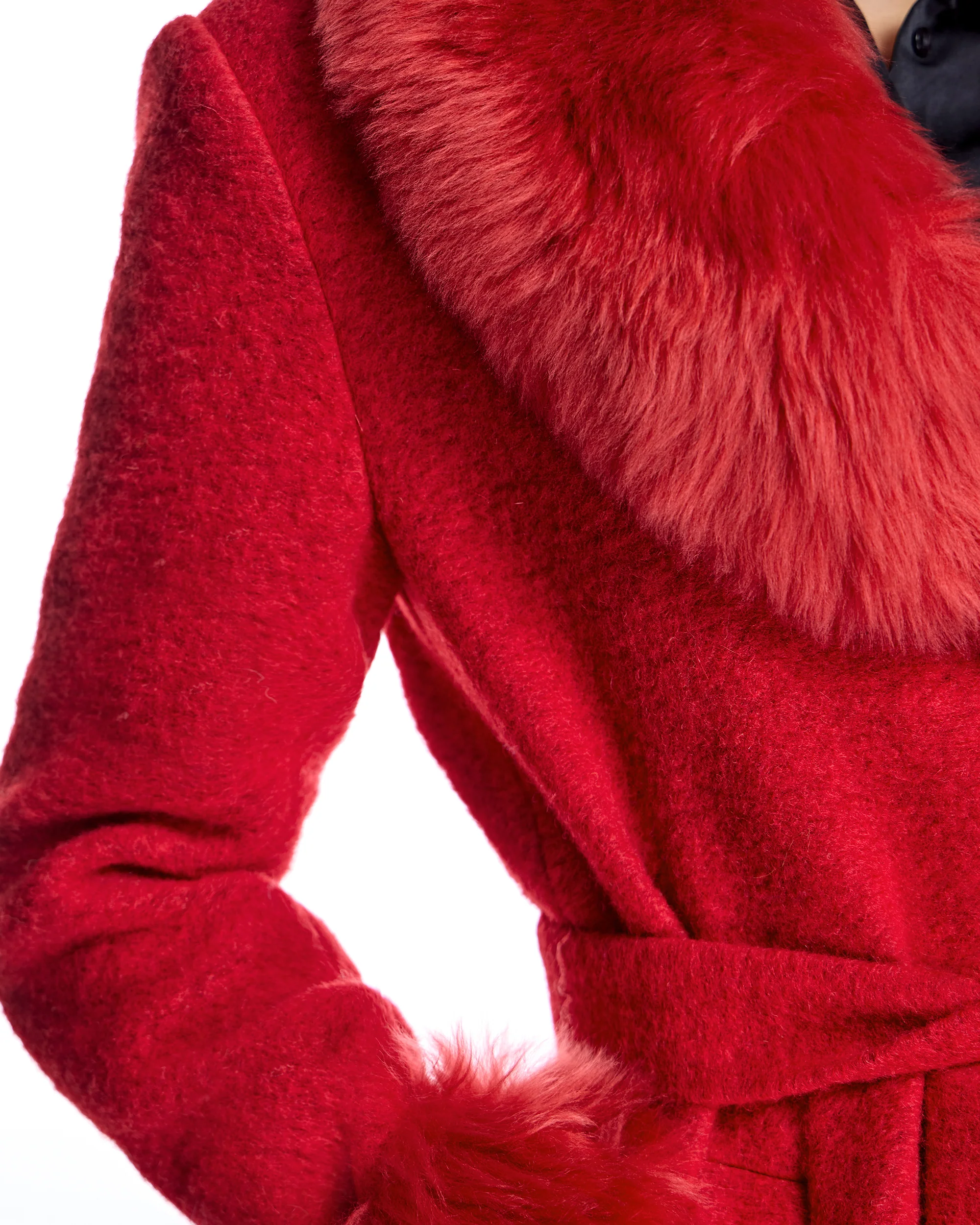 Julia & Stella by Maximilian Wool Coat With Toscana Lamb Trim-Maximilian - Image 7