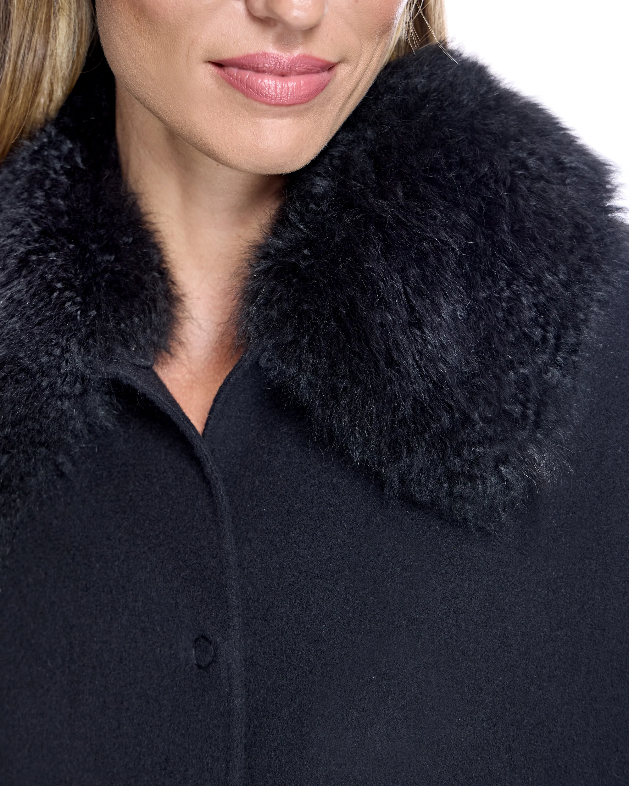Loro Piana Cashmere Blend Cape with Cashmere Goat Collar-Maximilian - Image 6