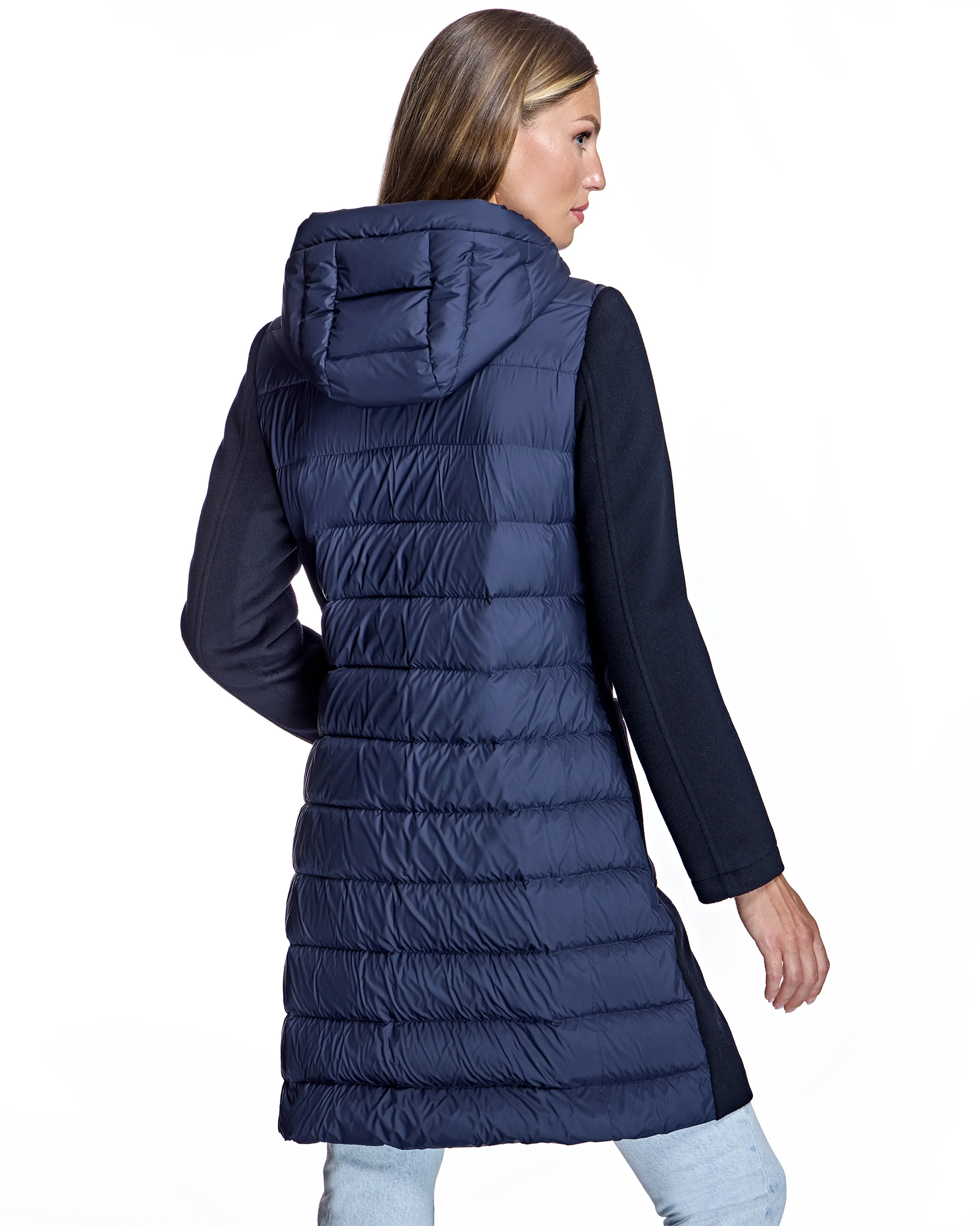 Cashmere Blend and Puffer Hooded Coat - Image 3