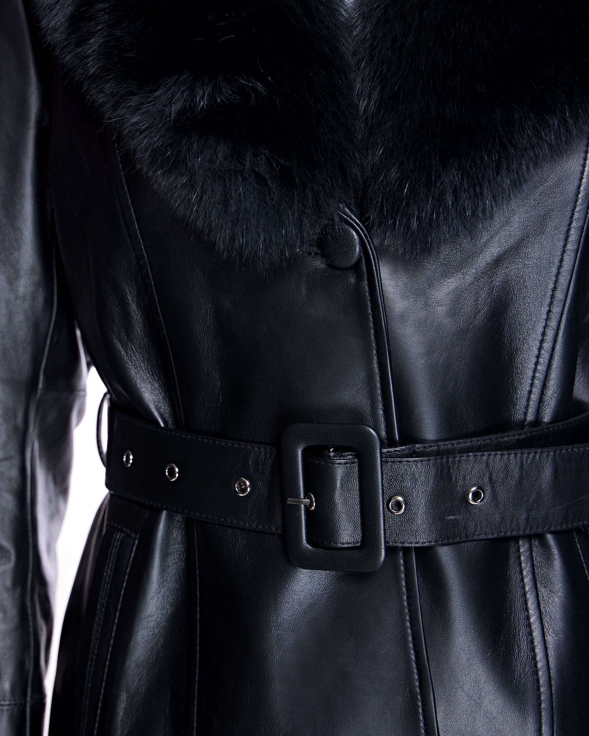 Maximilian Fur-Trimmed Leather Jacket- Maximilian - Image 4