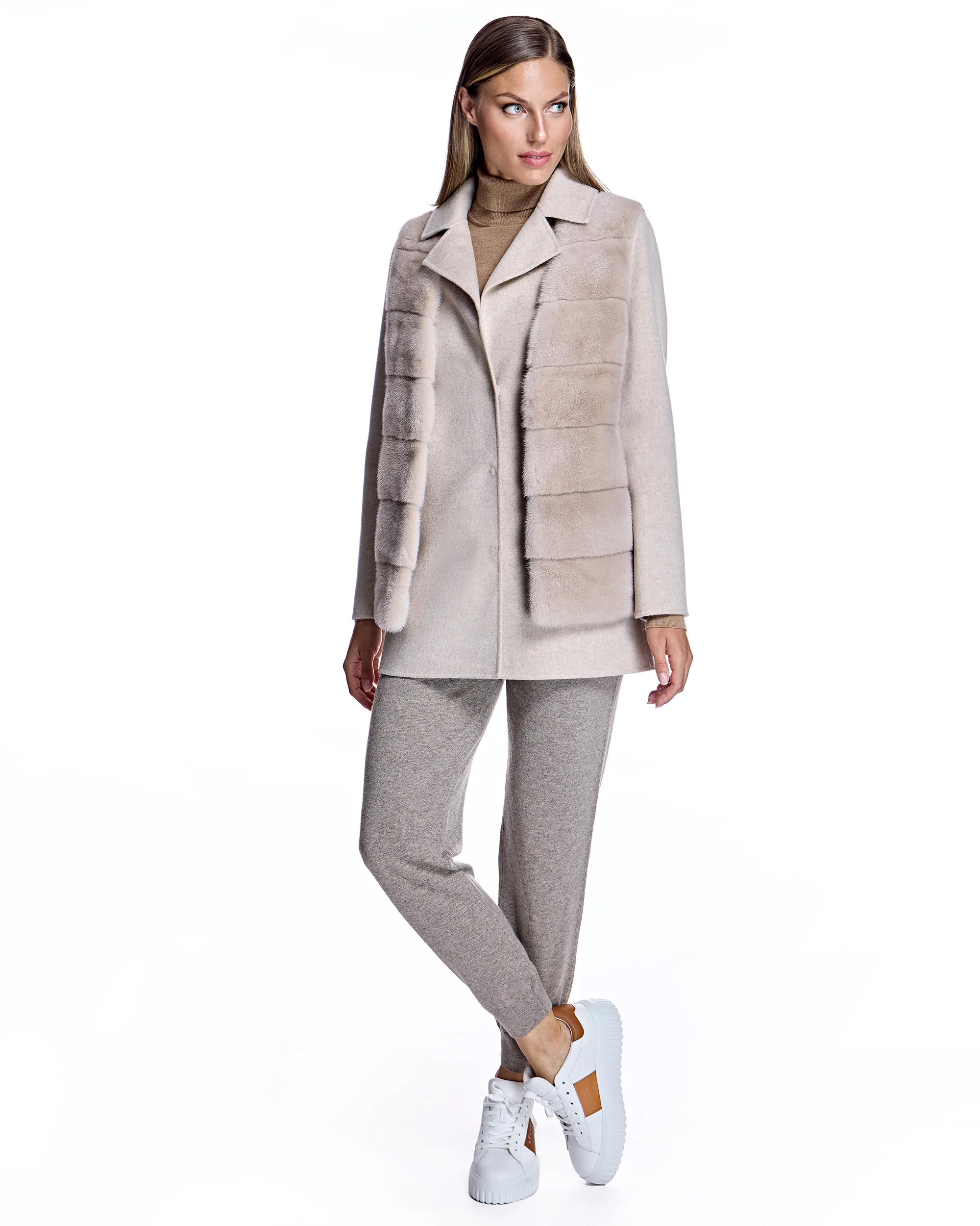 Maximilian Wool Jacket with Mink Vest - Image 4