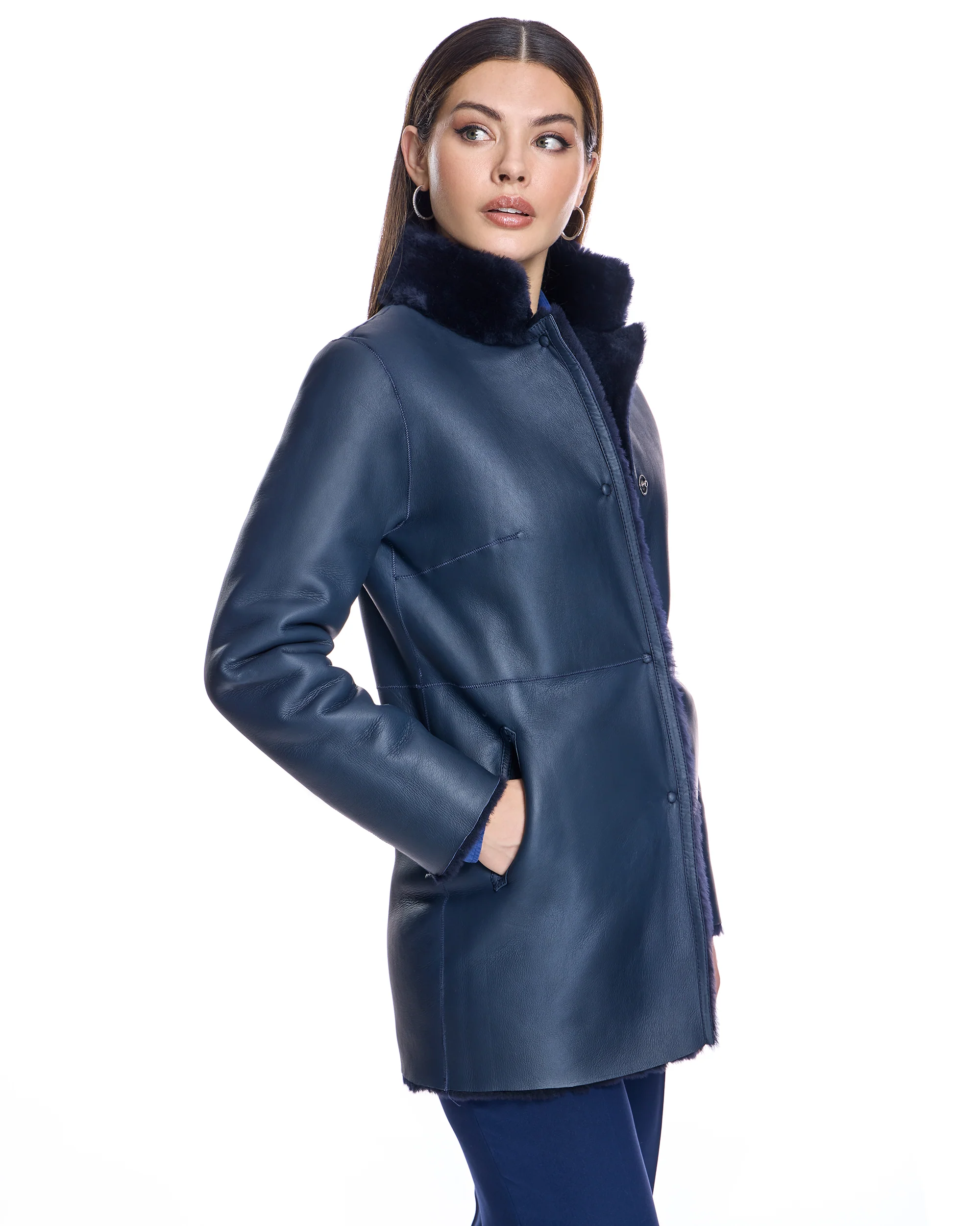 Reversible Shearling Lamb Jacket-Maximilian - Image 7