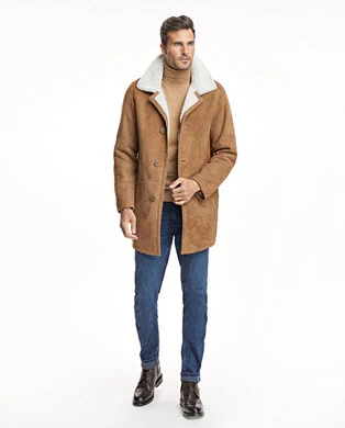 Men's Shearling Coat - Image 8