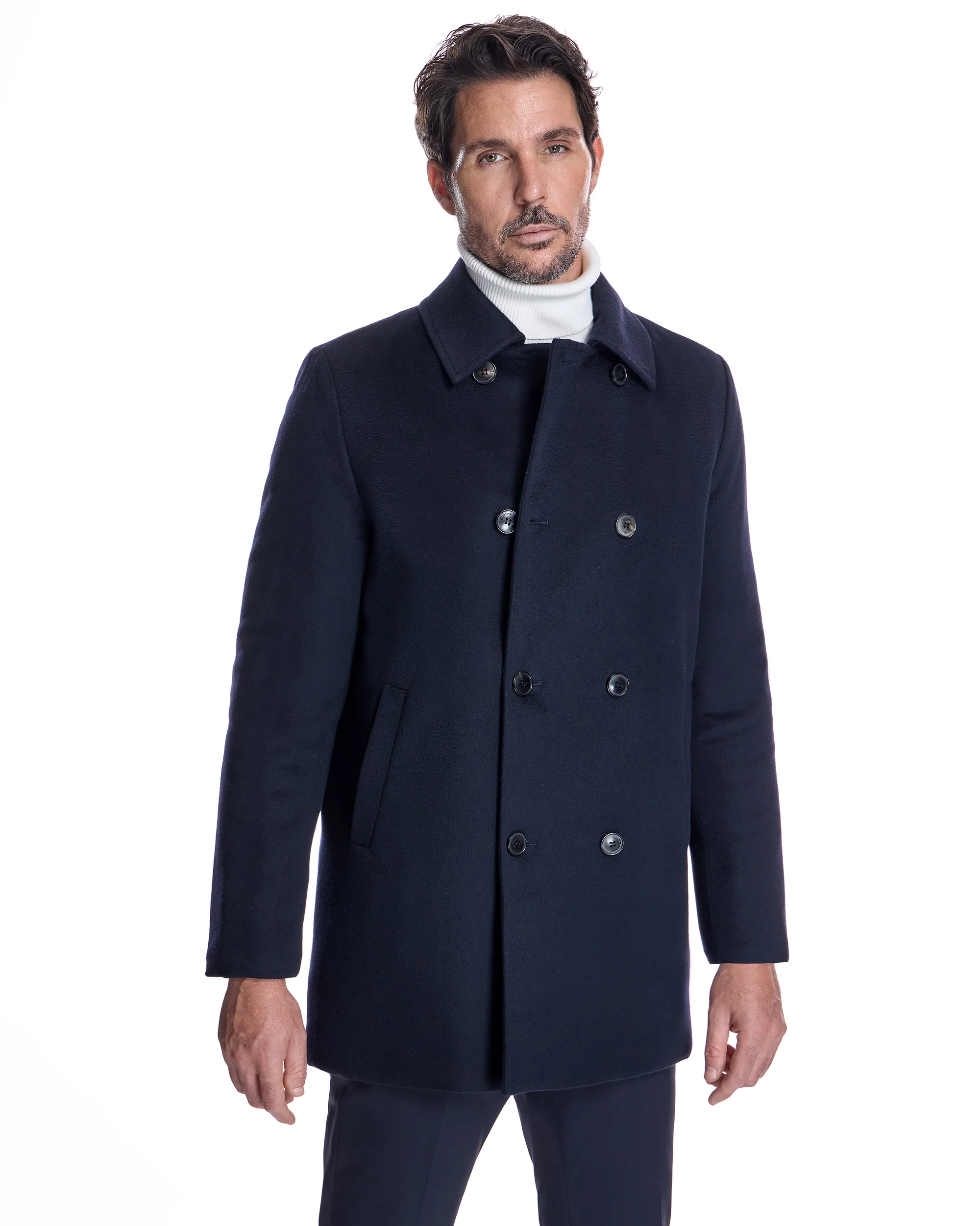 Men's Wool Quilted Lined Peacoat - Image 6
