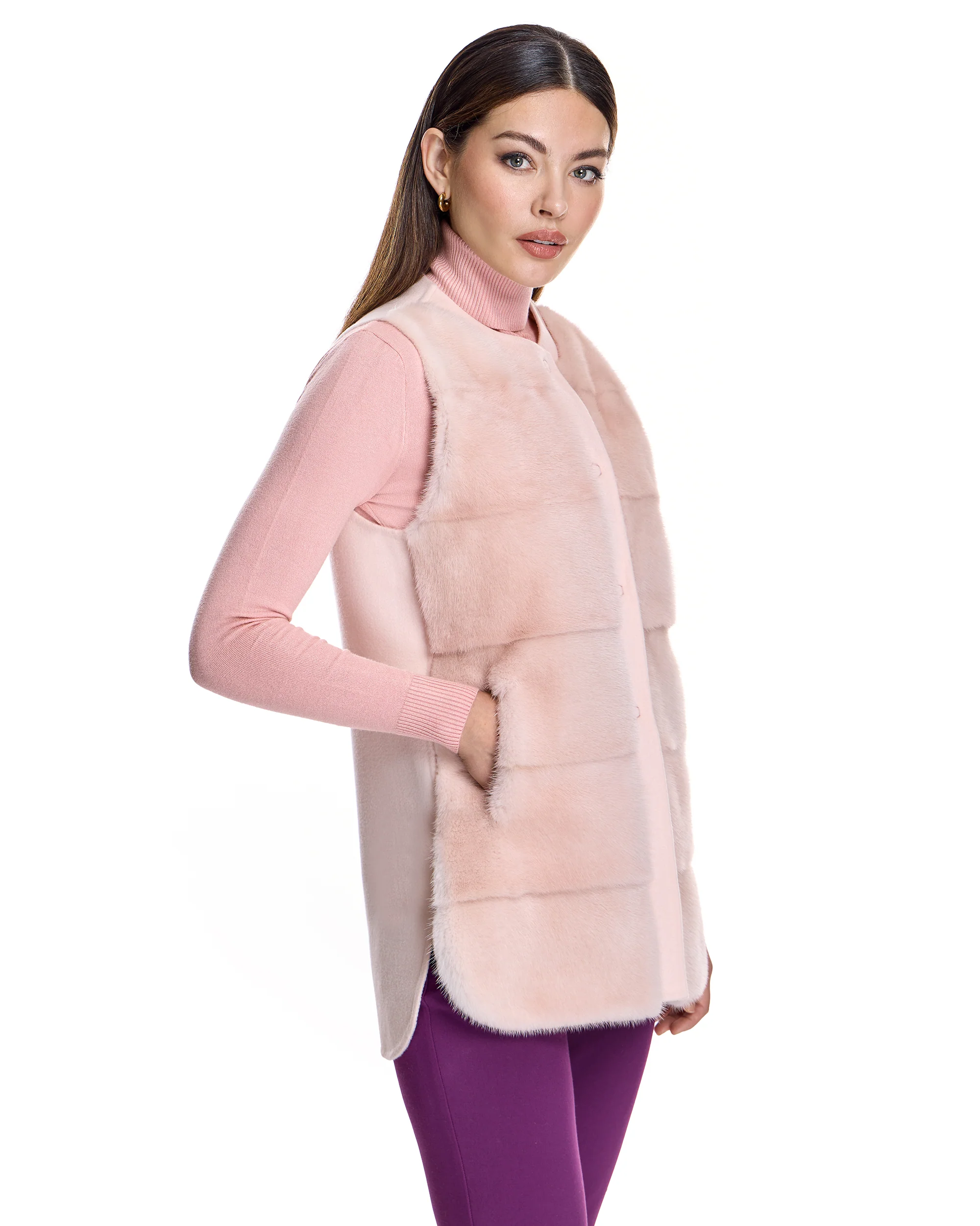 Mink Vest with Cashmere Back - Image 11