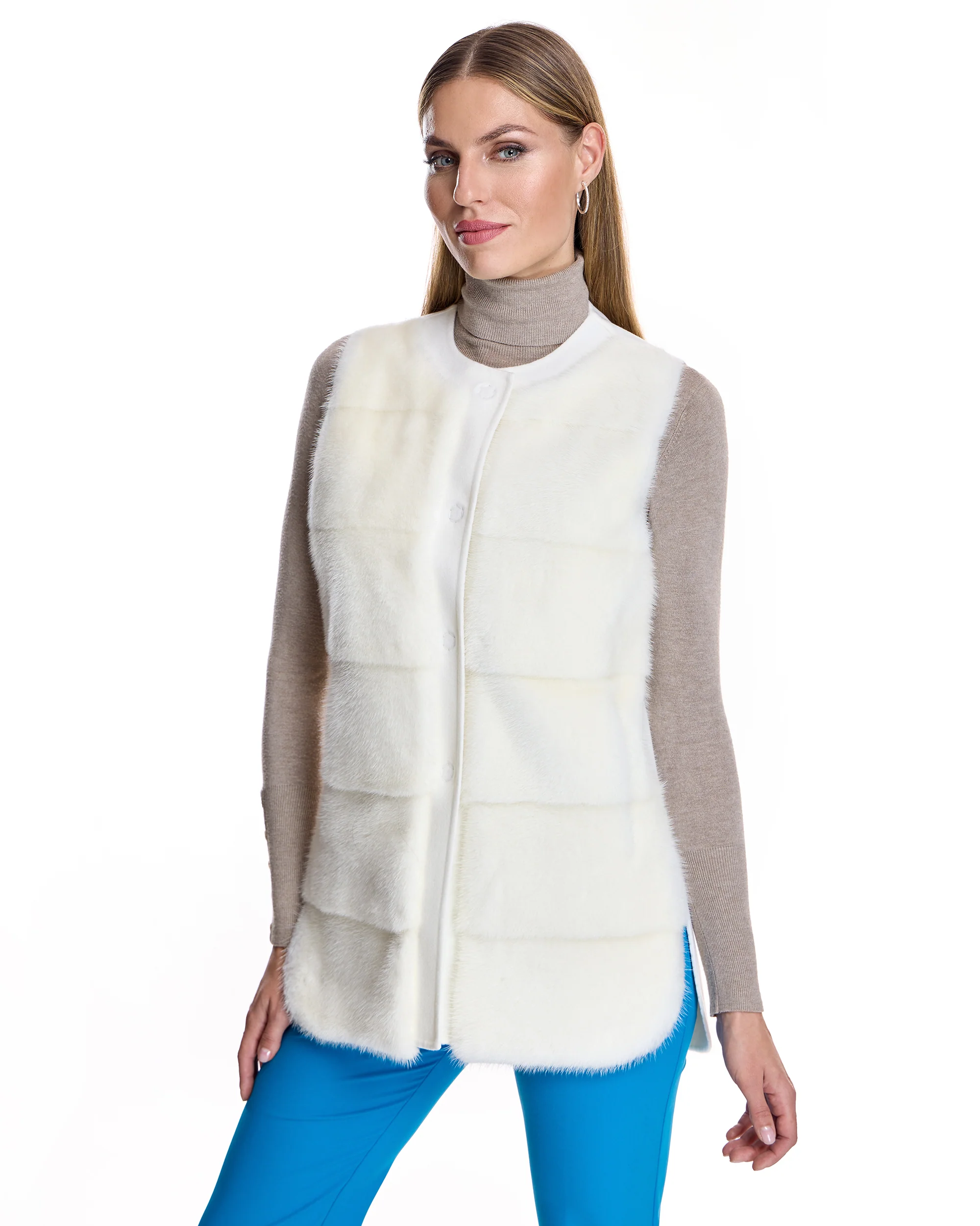 Mink Vest with Cashmere Back - Image 6
