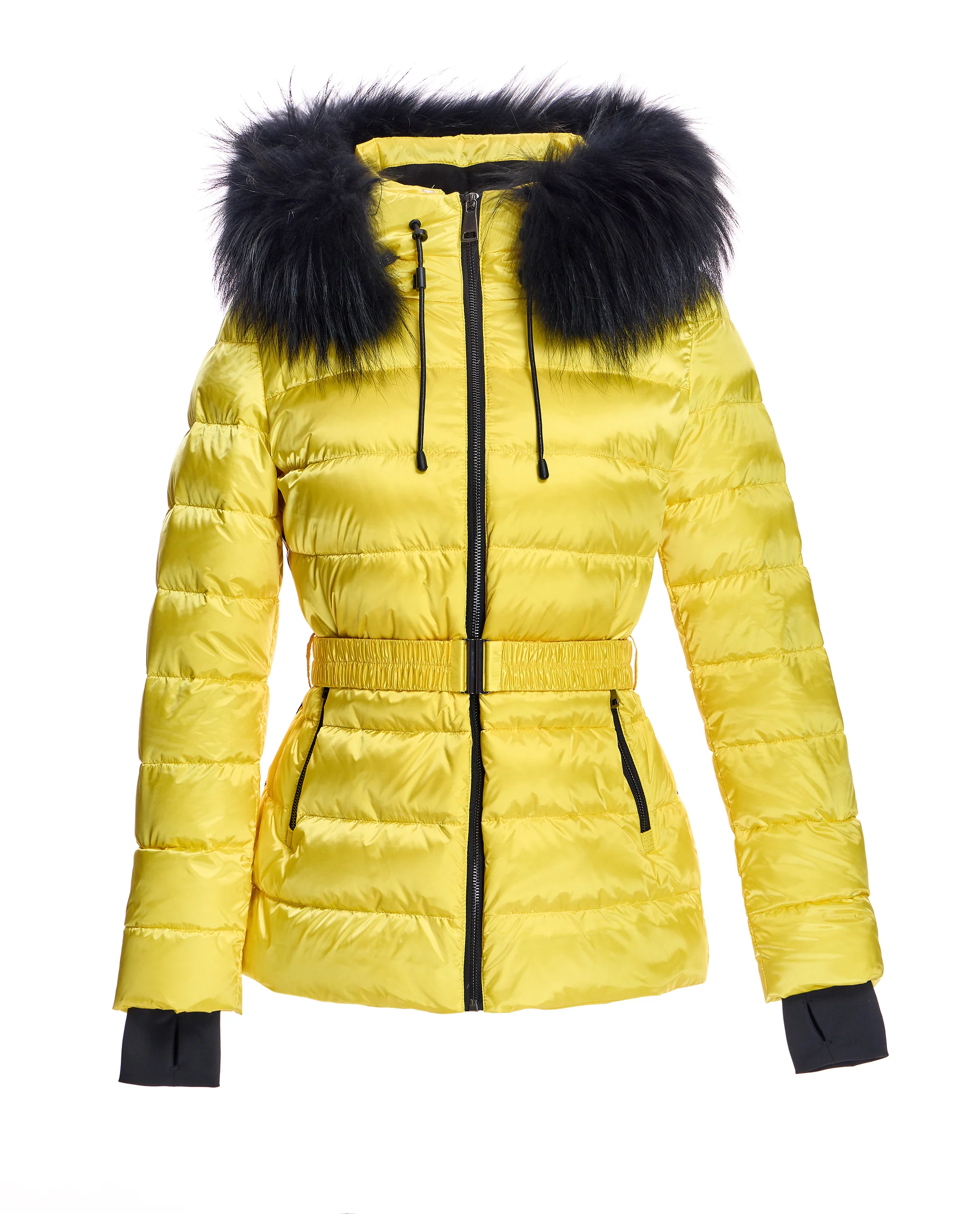 Julia & Stella Nylon Puffer Jacket with Raccoon Trimmed Hood - Image 5