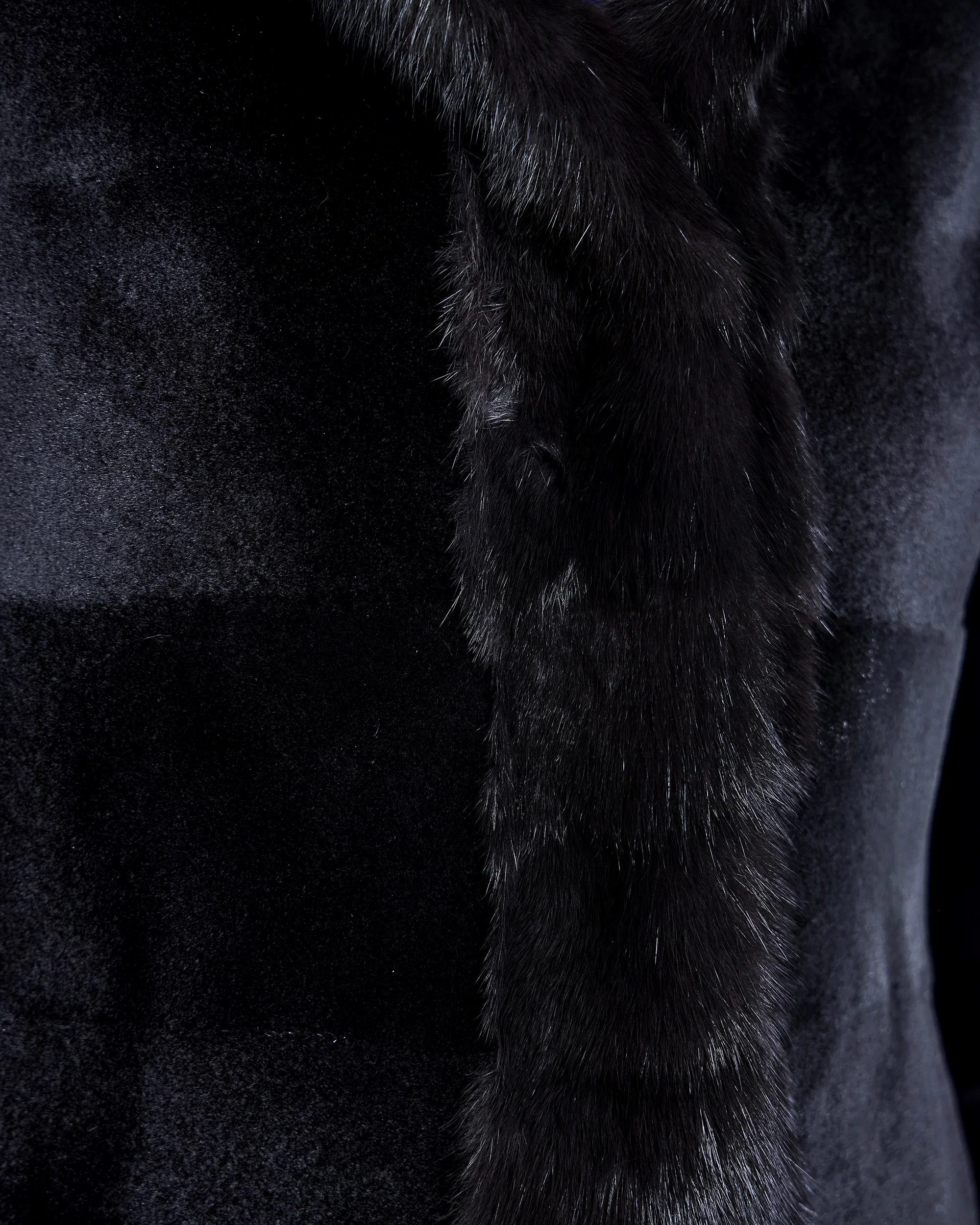 Sheared Mink Reversible Coat with Sable Trim-Maximilian - Image 6