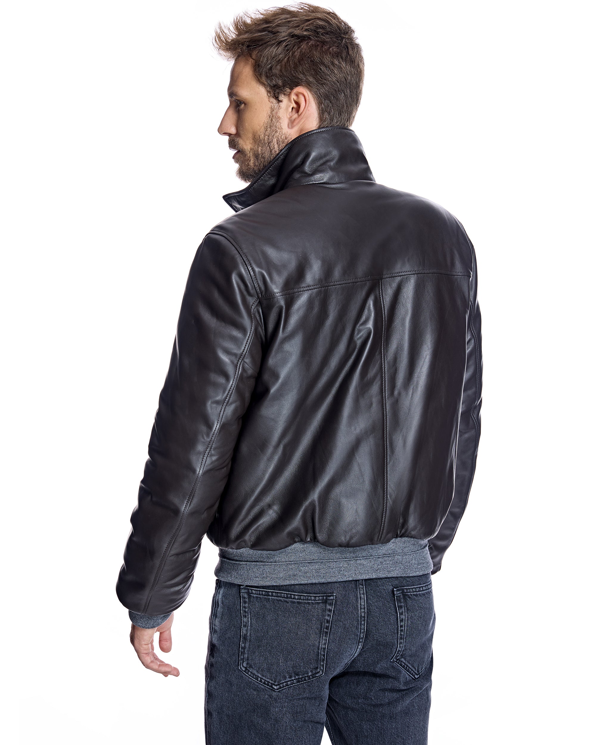 Reversible Men's Leather Jacket - Image 3