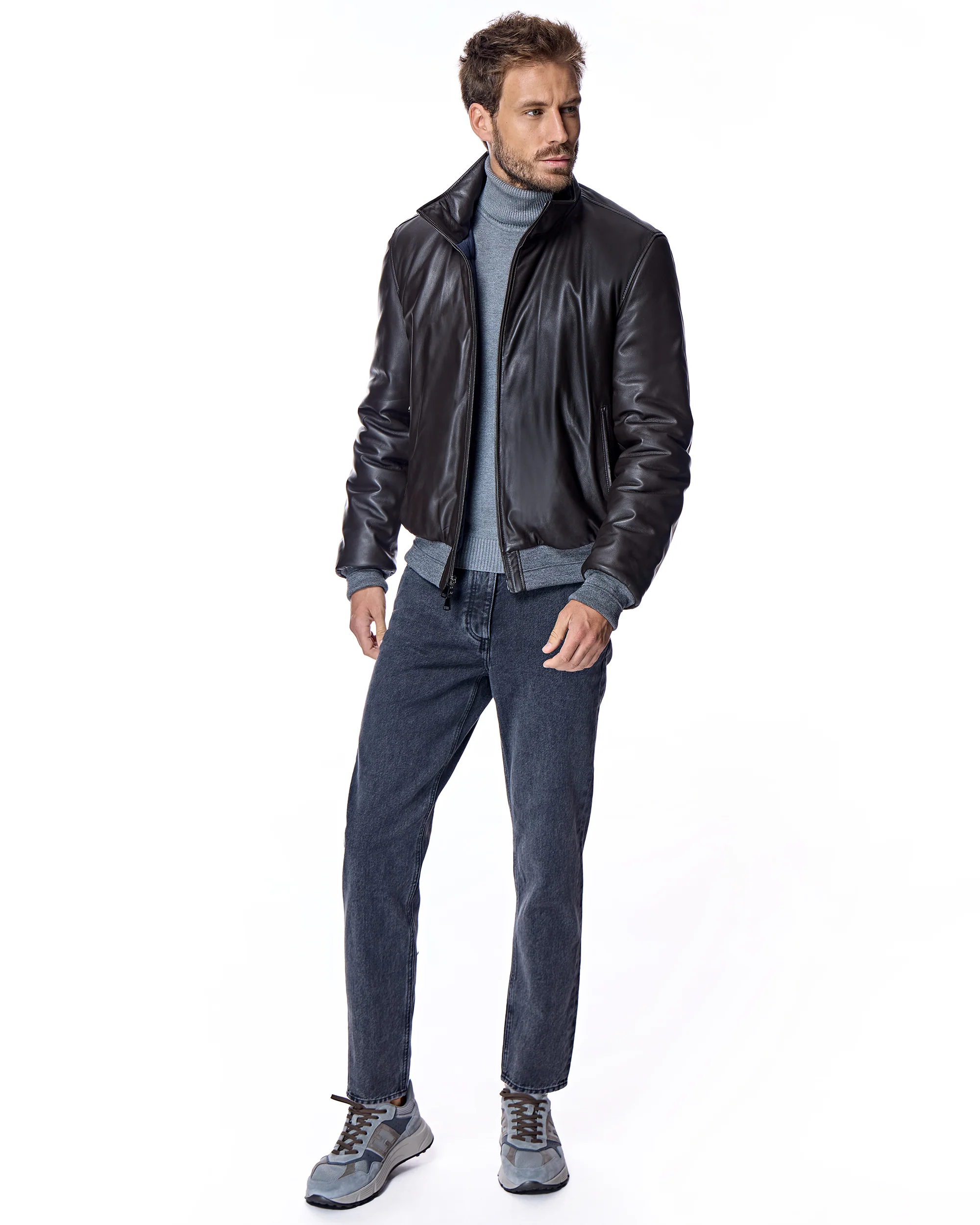 Reversible Men's Leather Jacket - Image 4