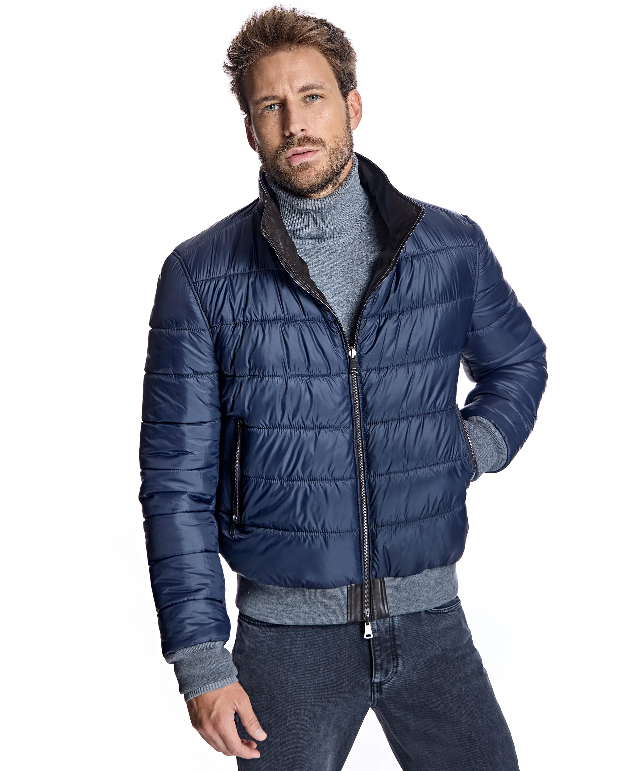 Reversible Men's Leather Jacket - Image 7