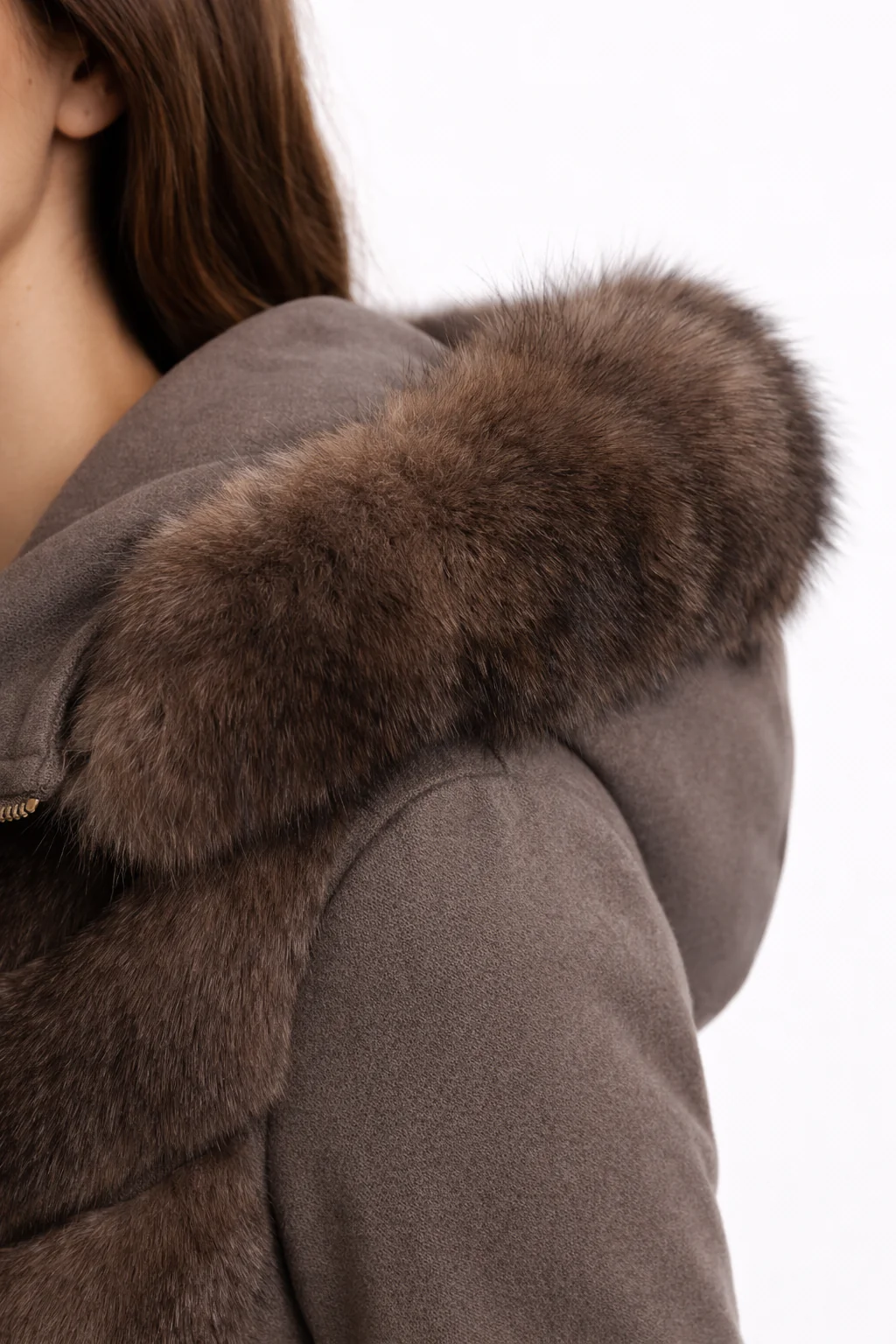 Russian Sable & Cashmere Mixed Media Hooded Jacket | Maximilian - Image 3