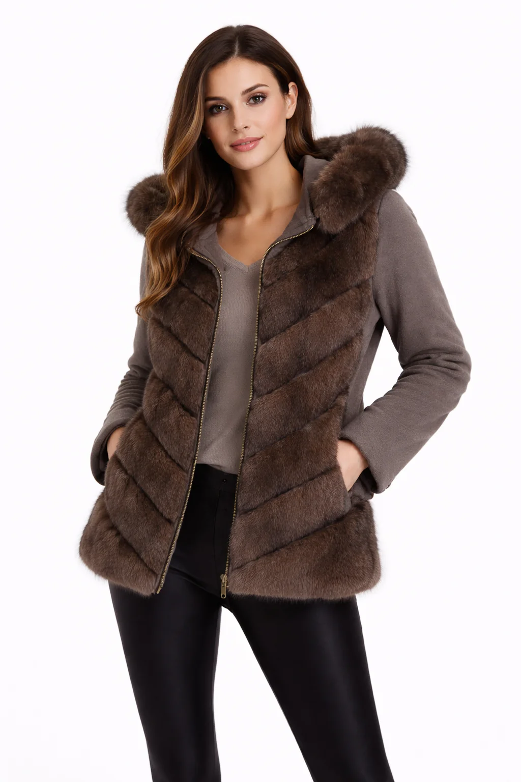 Russian Sable & Cashmere Mixed Media Hooded Jacket | Maximilian - Image 4