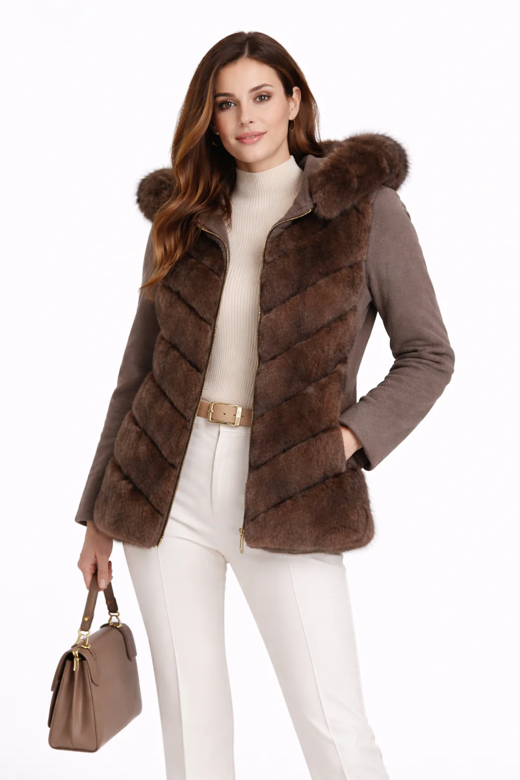 Russian Sable & Cashmere Mixed Media Hooded Jacket | Maximilian - Image 5