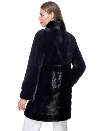 Sheared & Long Hair Mink Coat - Image 3