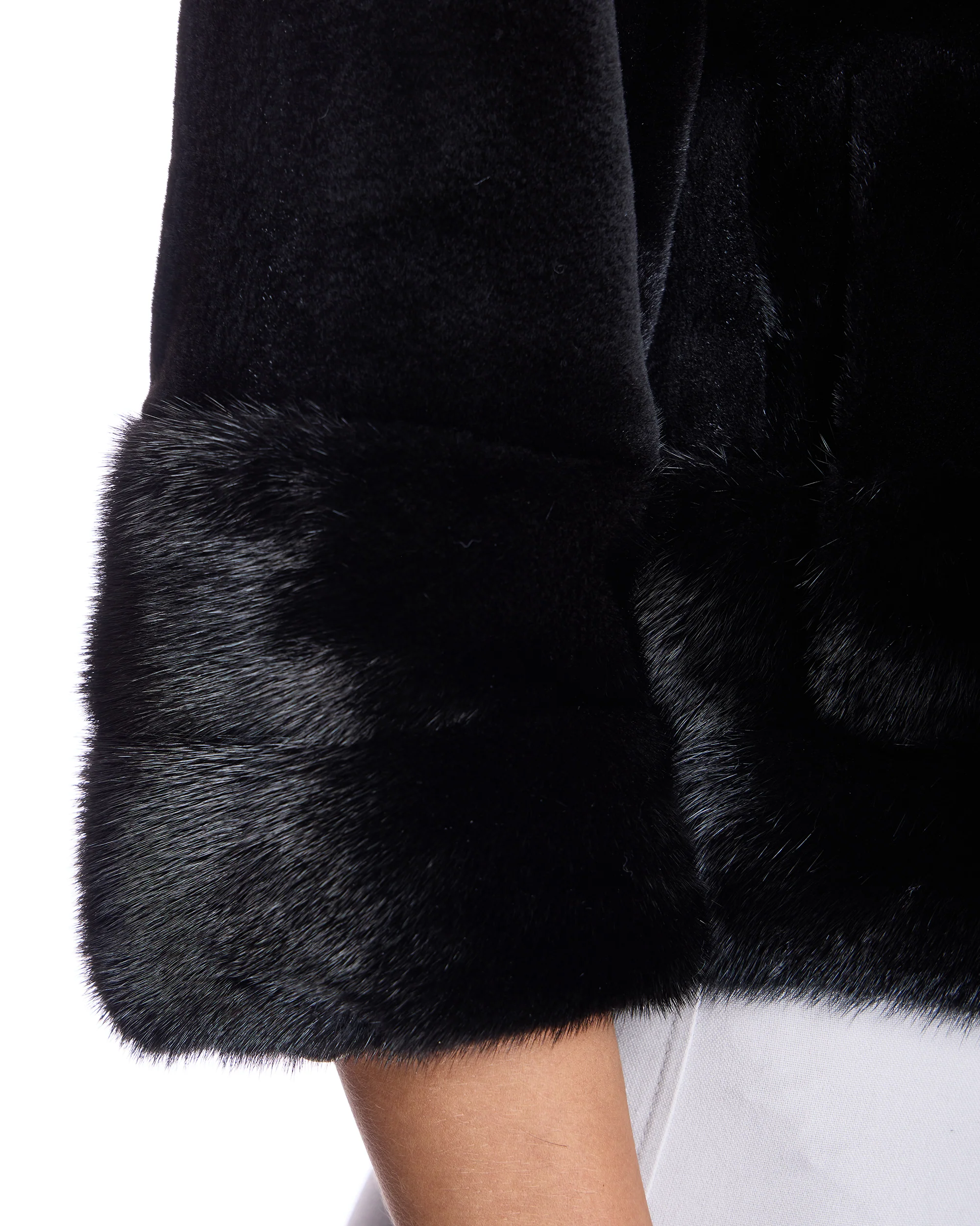 Sheared Mink Bolero With Long Hair trim - Image 5