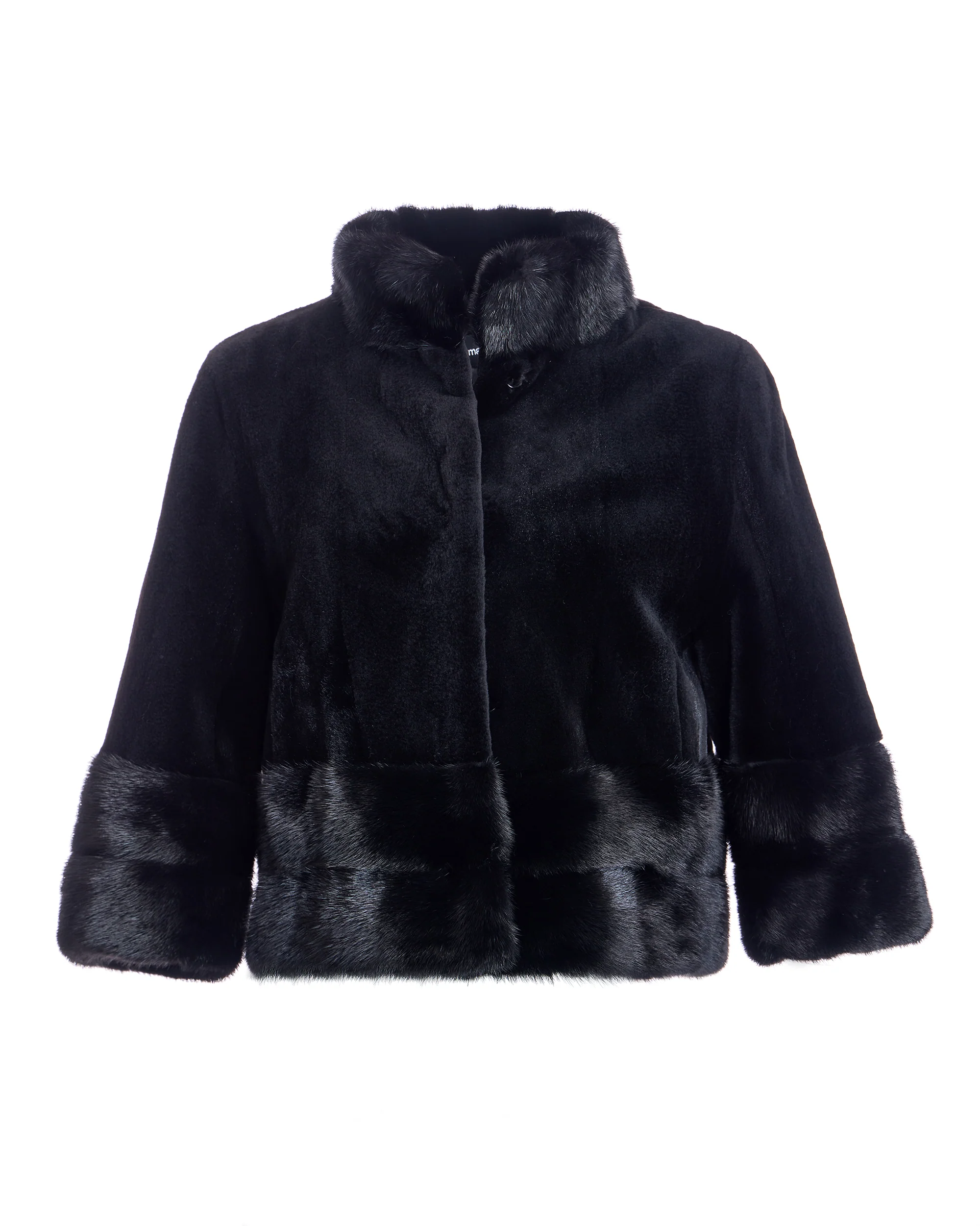 Sheared Mink Bolero With Long Hair trim - Image 6