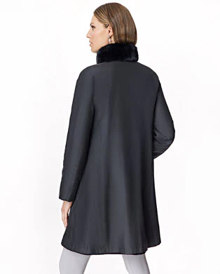 Sheared Mink Reversible Coat with Chinchilla Trim - Image 12