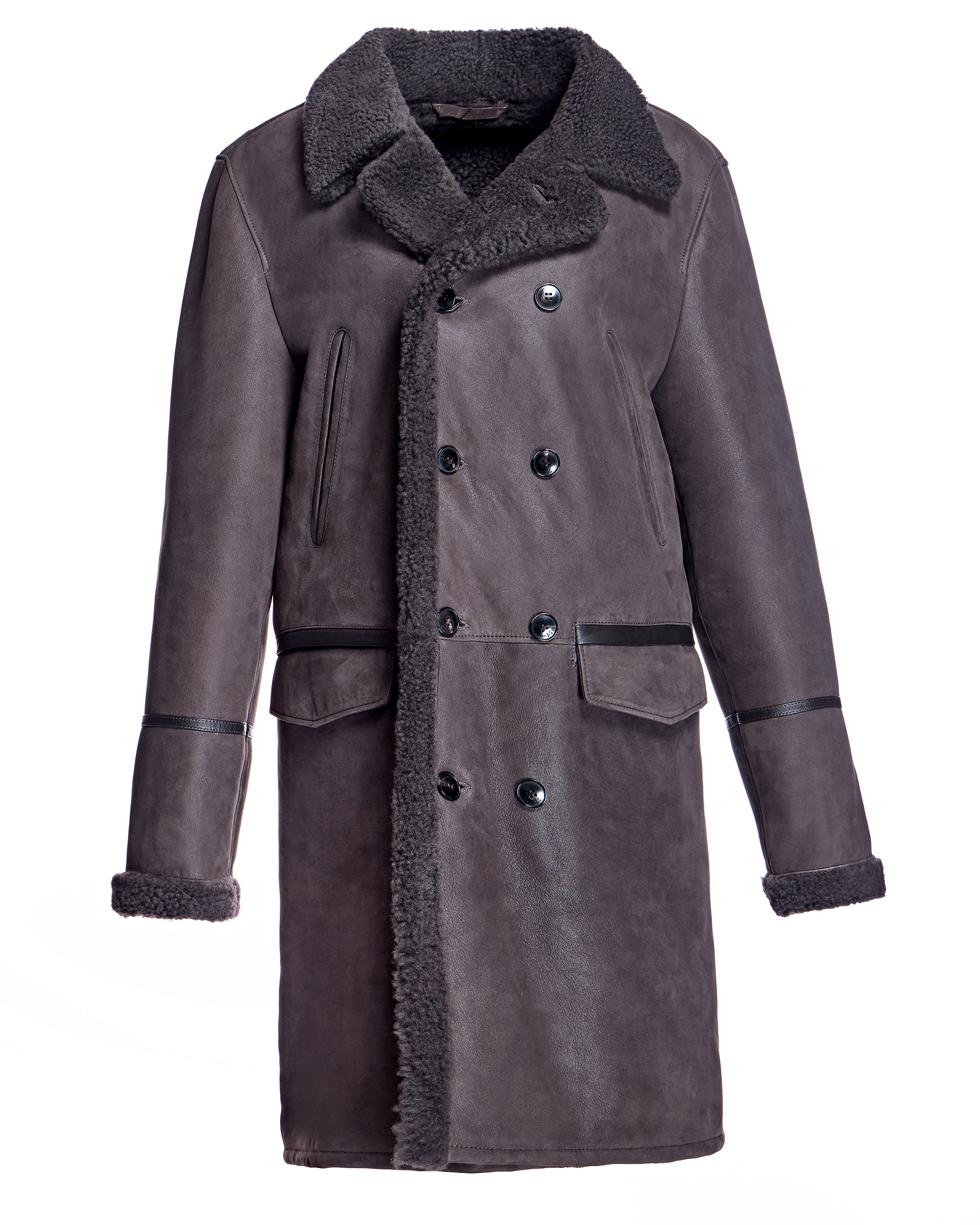 Men's Shearling Peacoat - Image 12