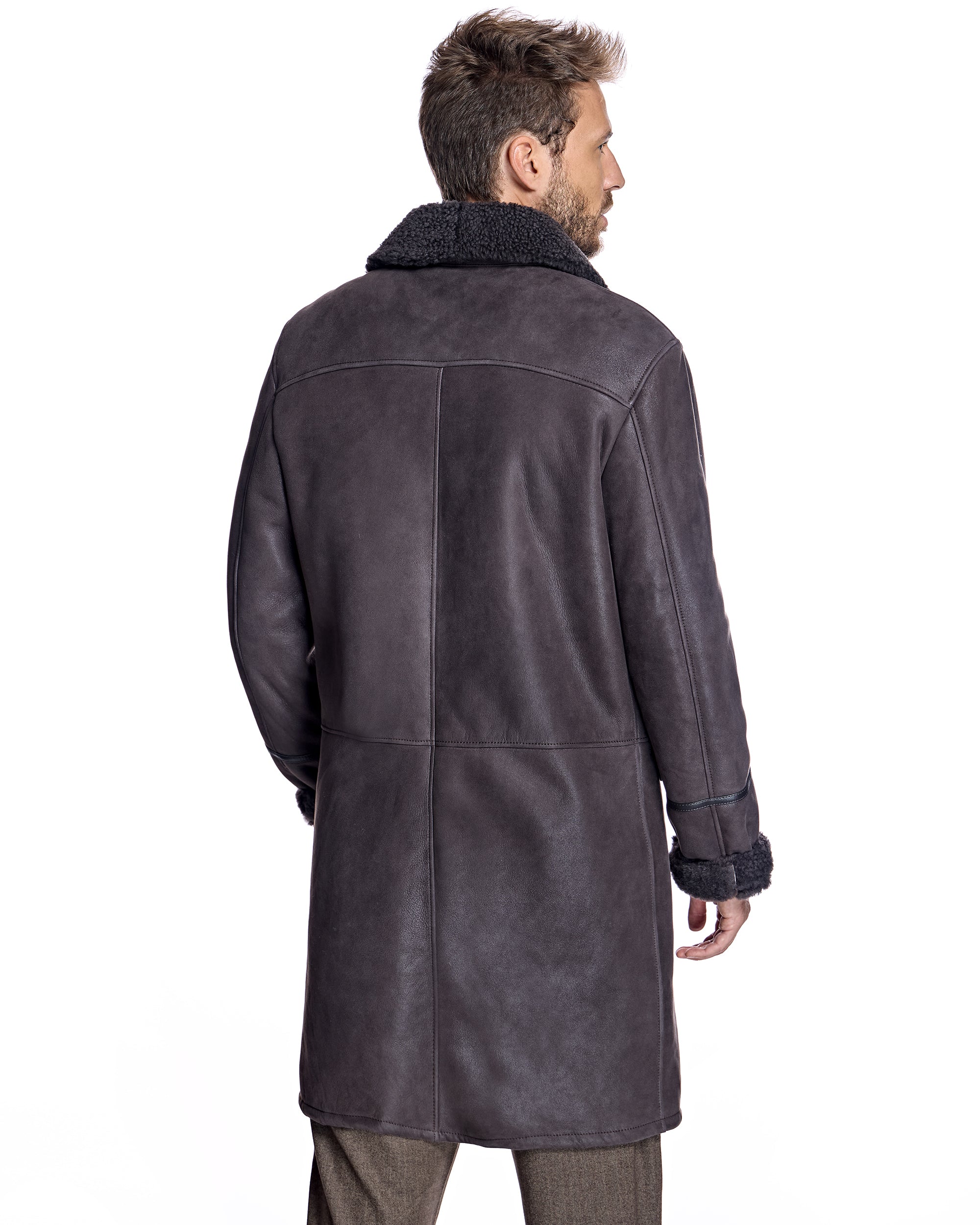Men's Shearling Peacoat - Image 8